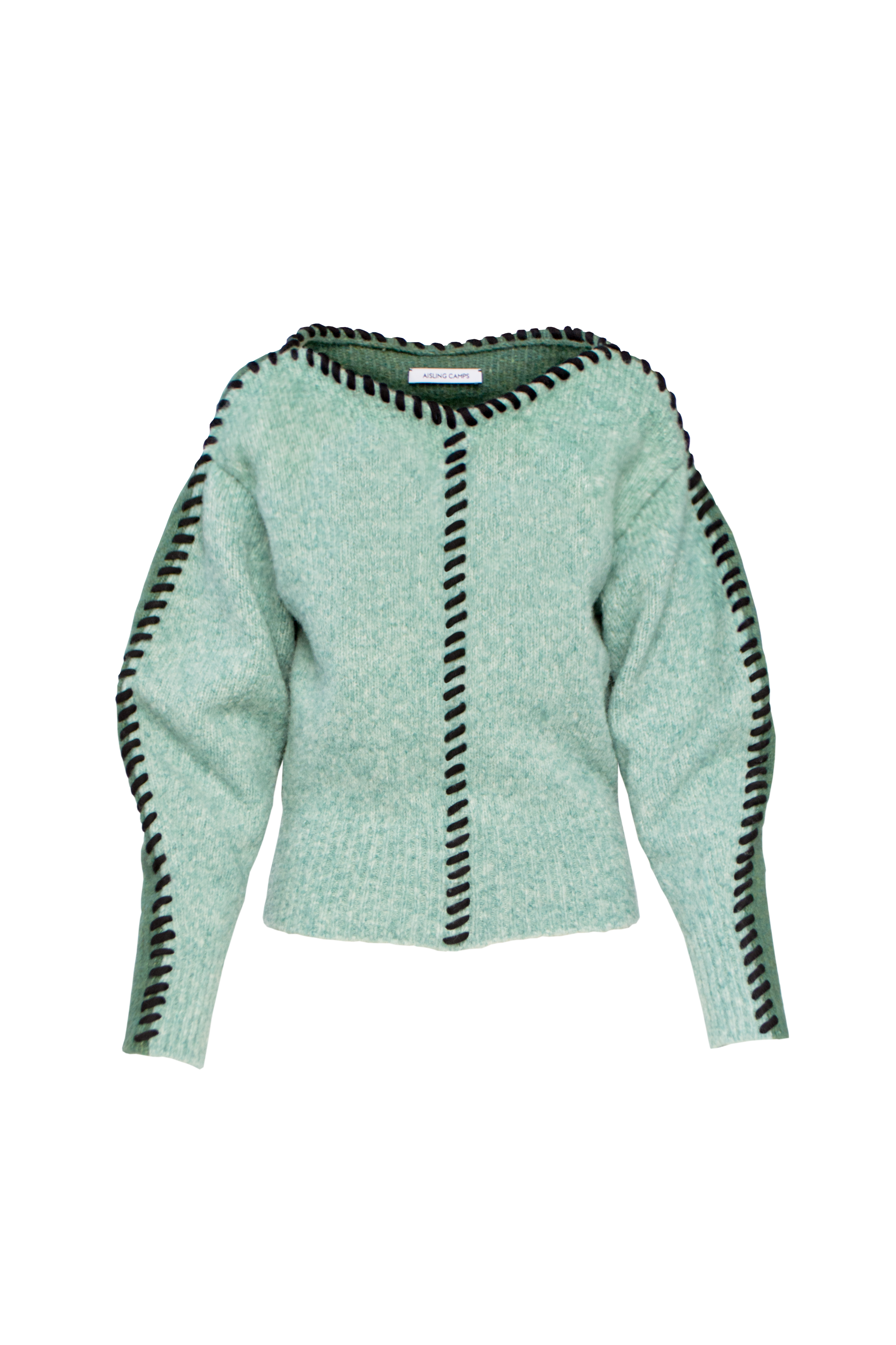 Jade Whip Stitch Wool Sweater