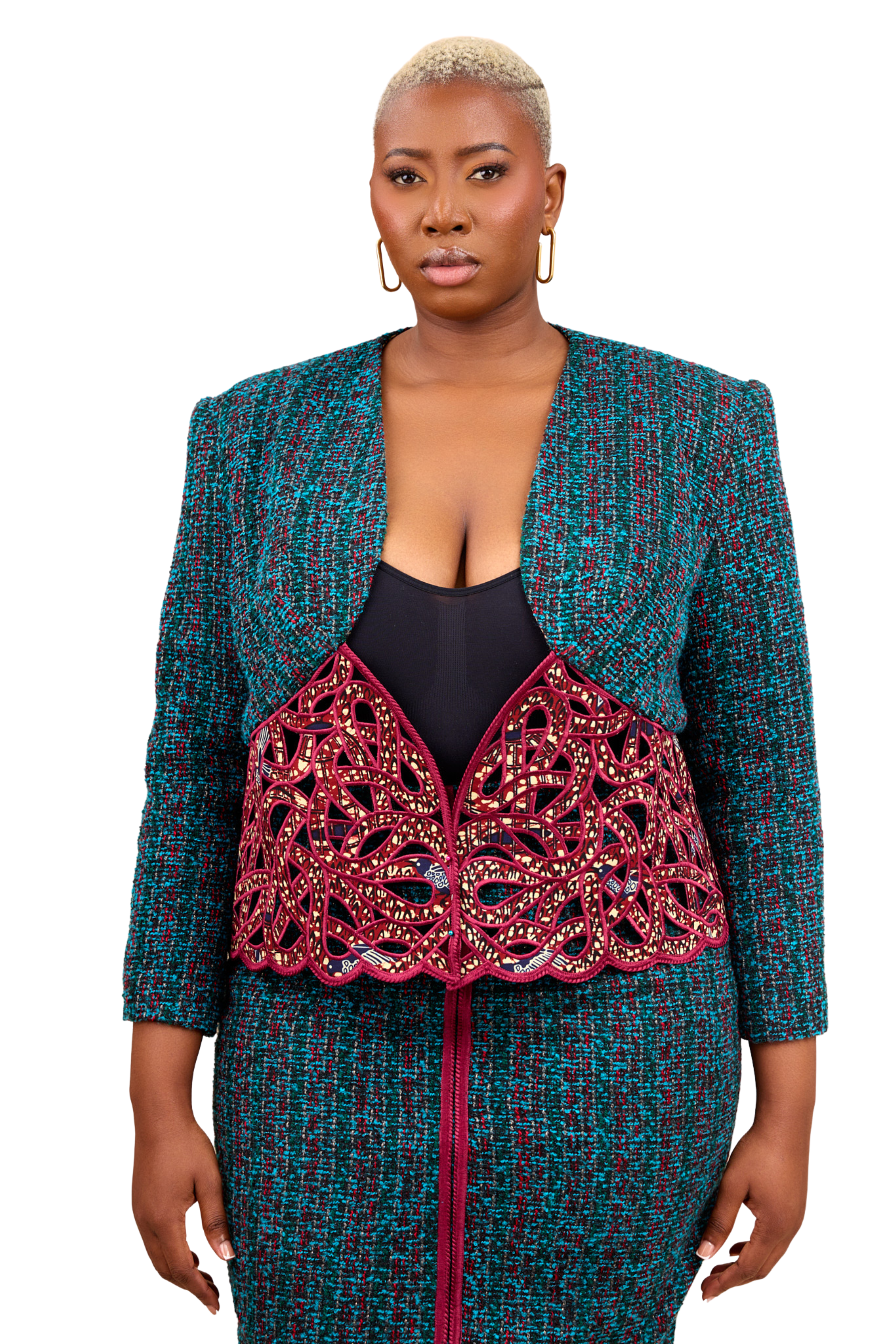 CHRISTIE BROWN x McMullen Tasha Teal Tweed Jacket