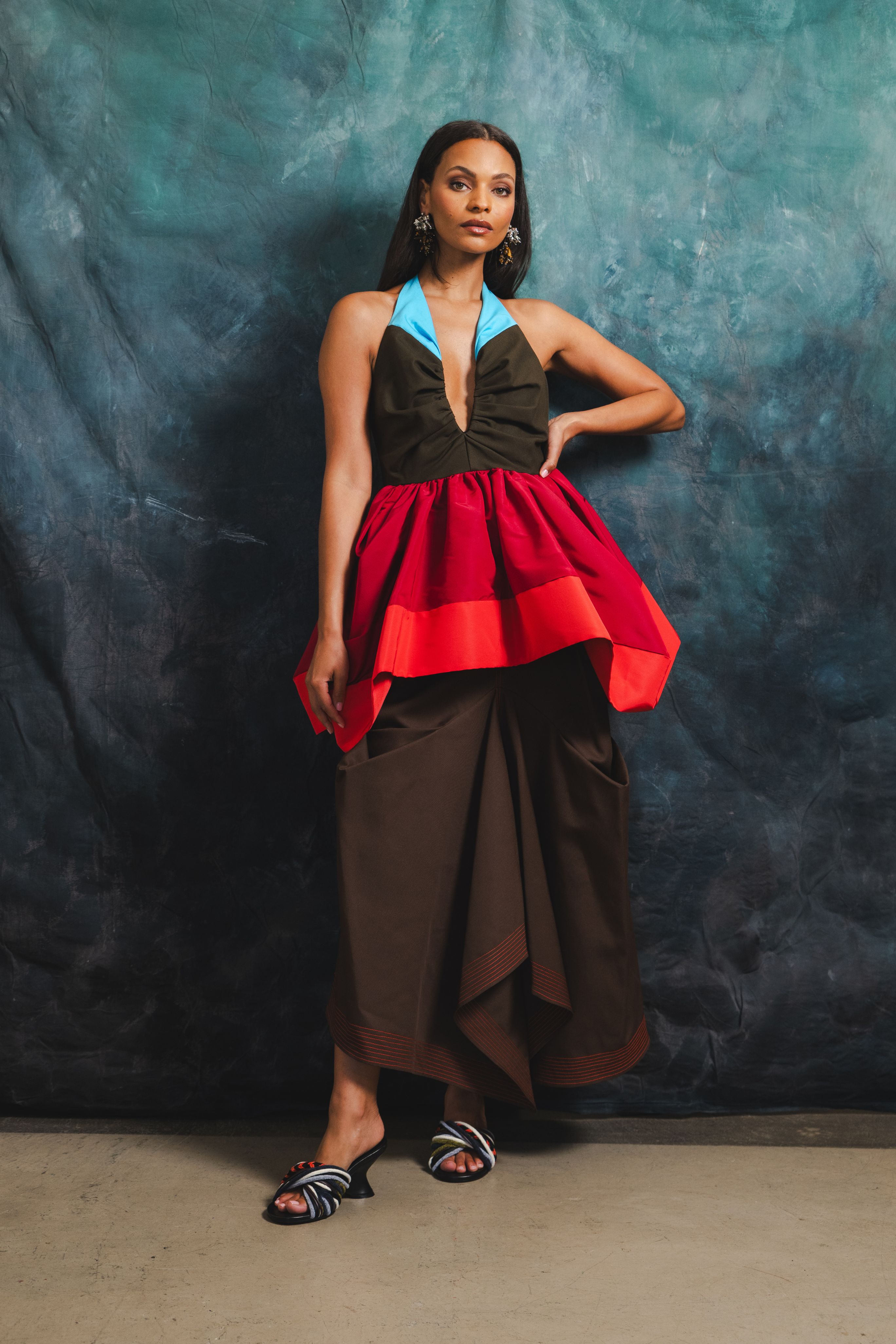 Tucked Trumpet Skirt with Belt