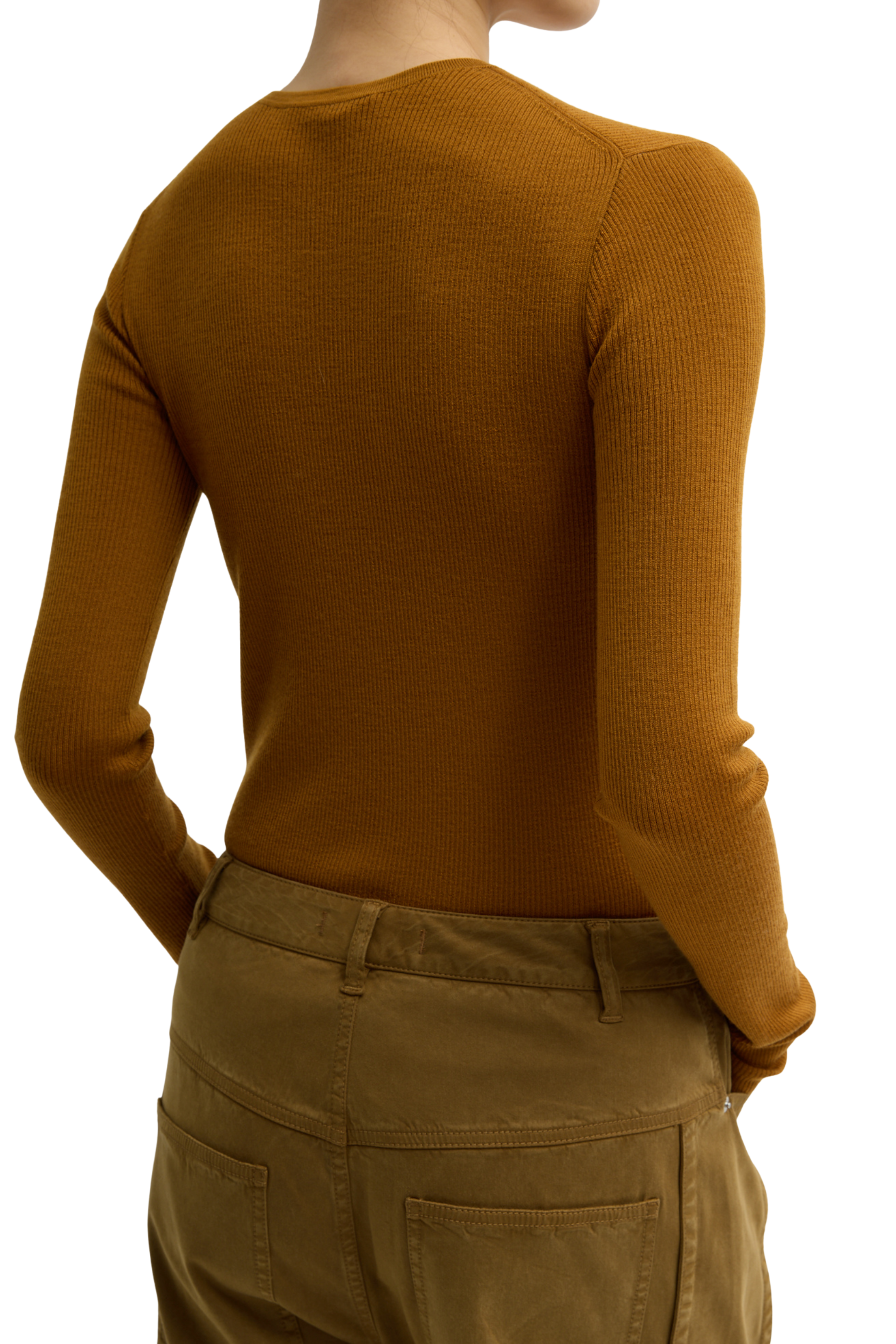 Feather Weight Ribbed Sweater Crewneck Pullover