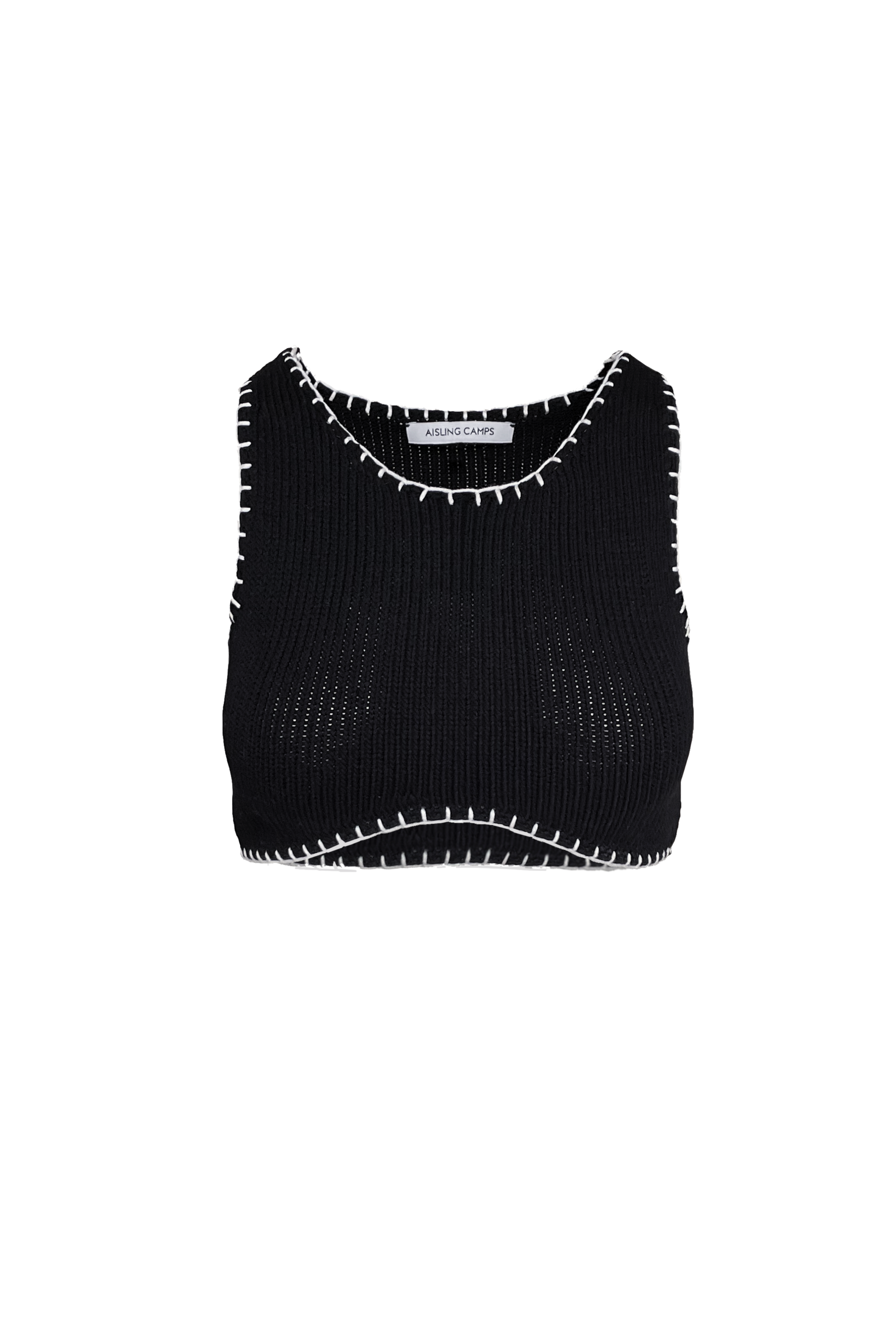 Blanket Stitch Black Top