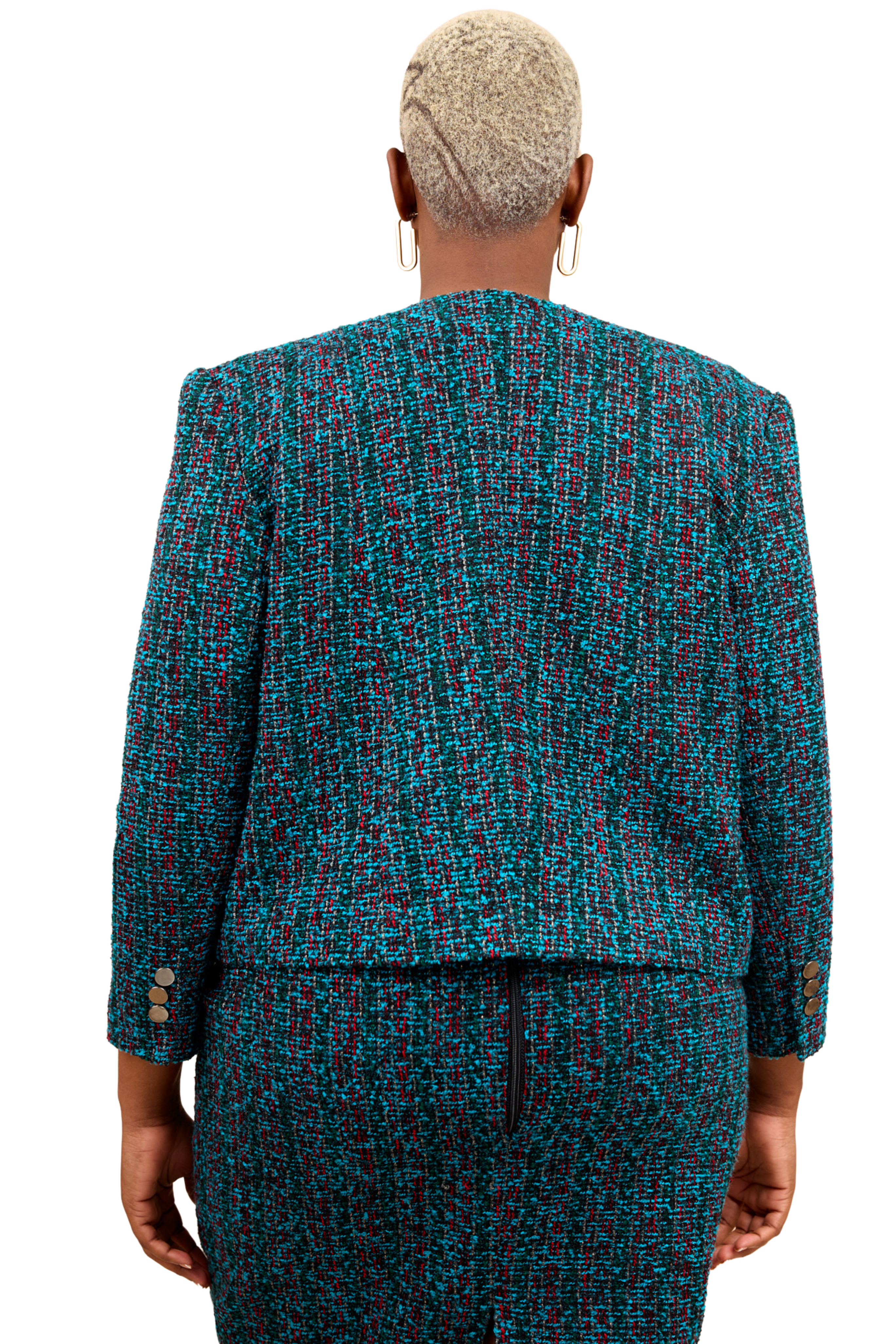 CHRISTIE BROWN x McMullen Tasha Teal Tweed Jacket