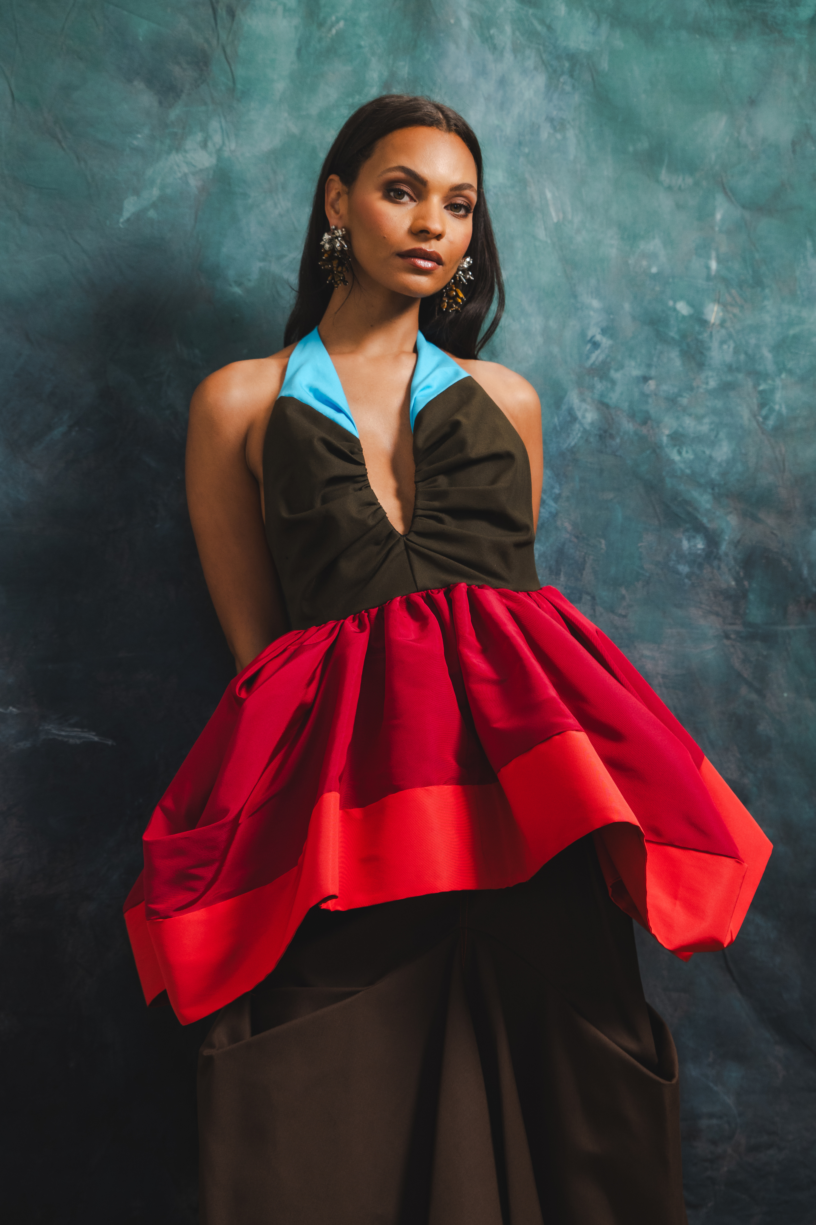Pleated Bust Umbrella Halter Top