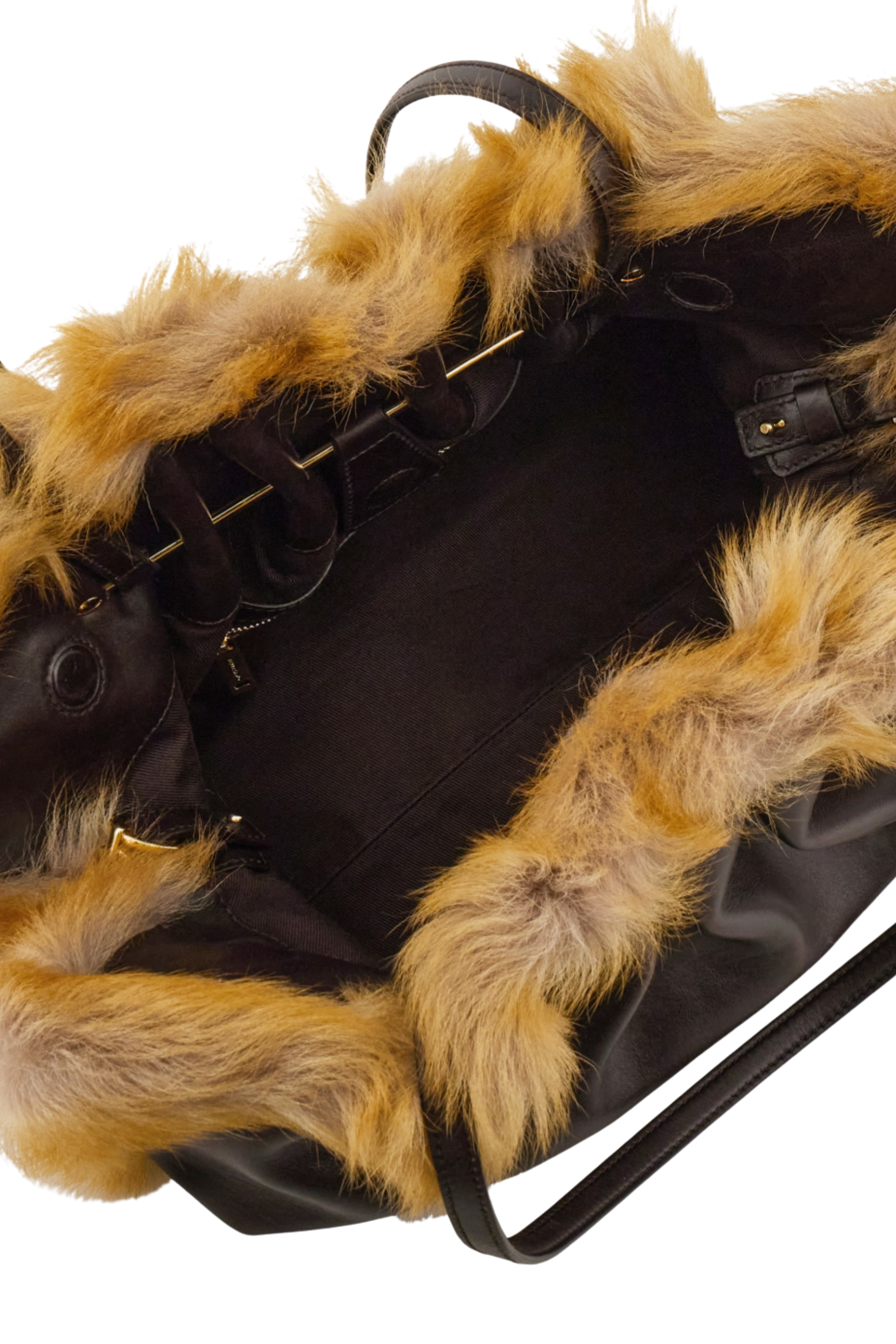 Soft Bag with Fur Piping