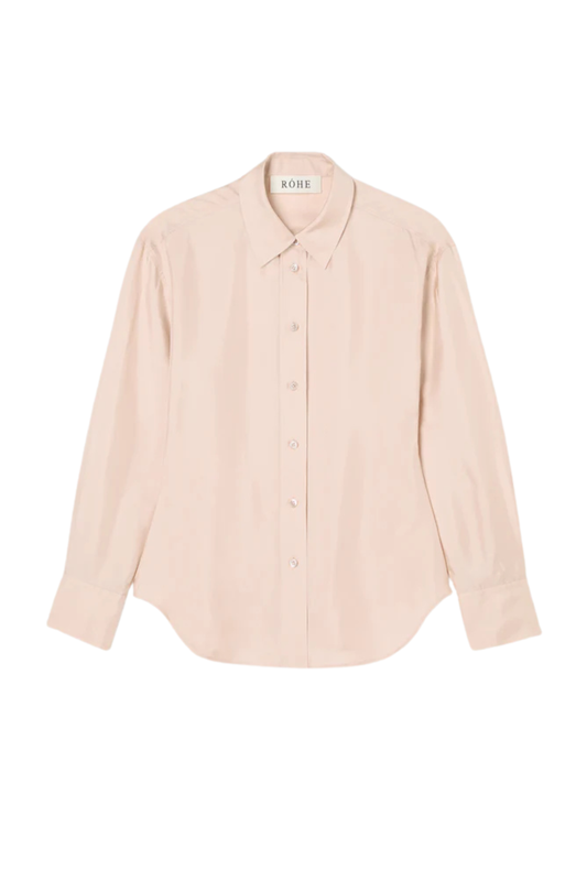 Shaped Silk Shirt in Rose