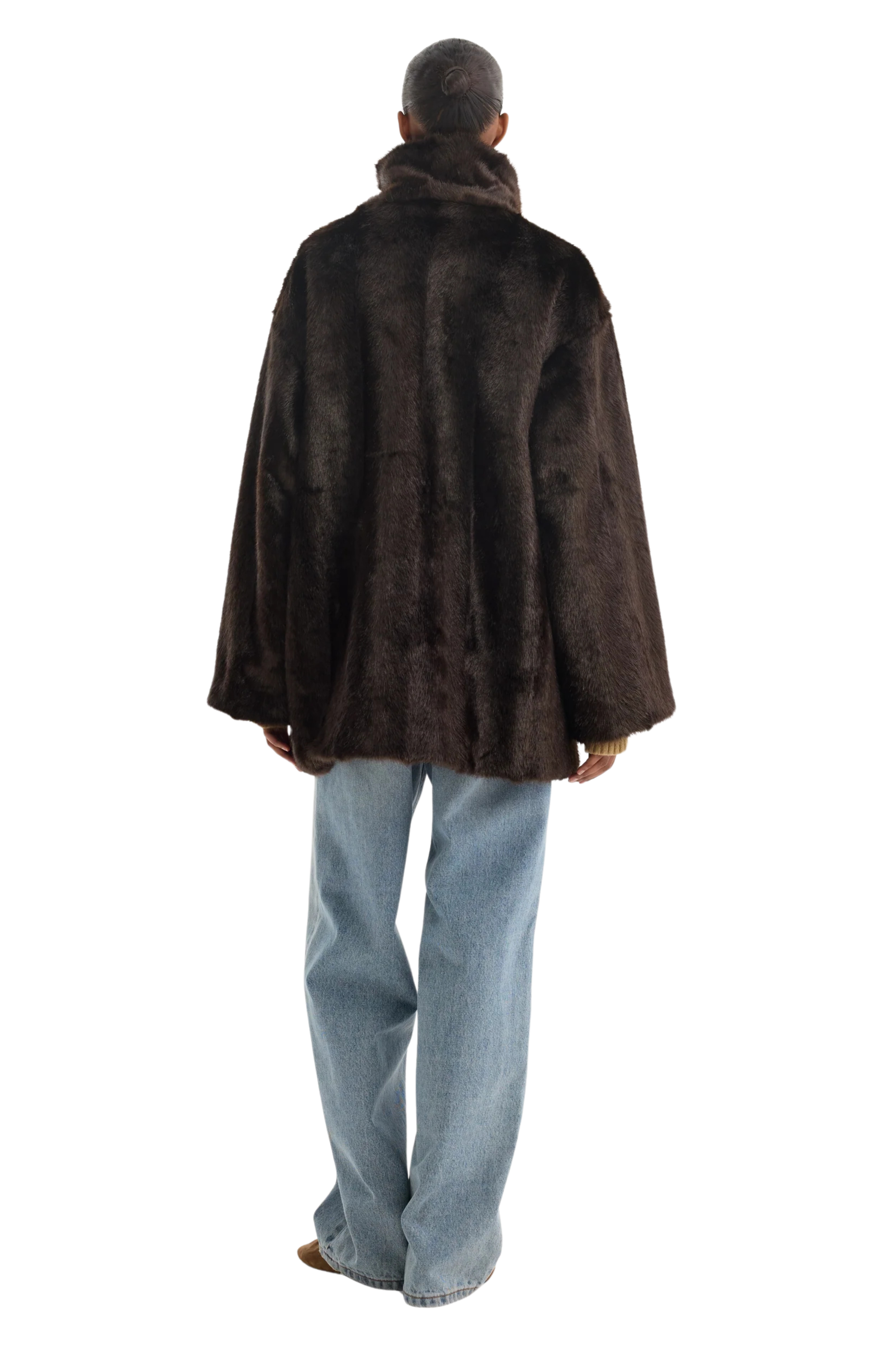 Mandarin Faux Fur Short Coat
