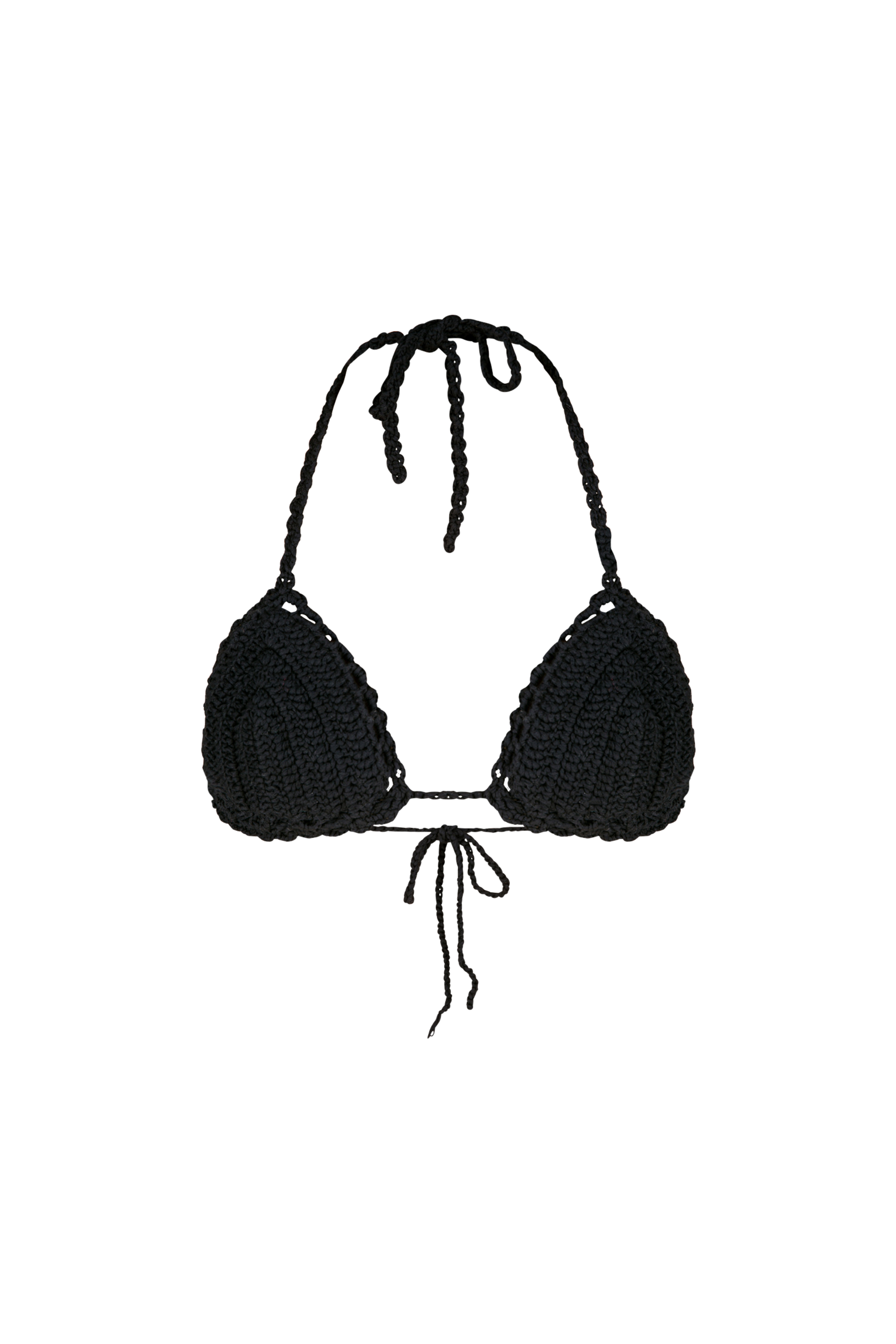 DRIES VAN NOTEN Tabine Black Crochet Bikini Top