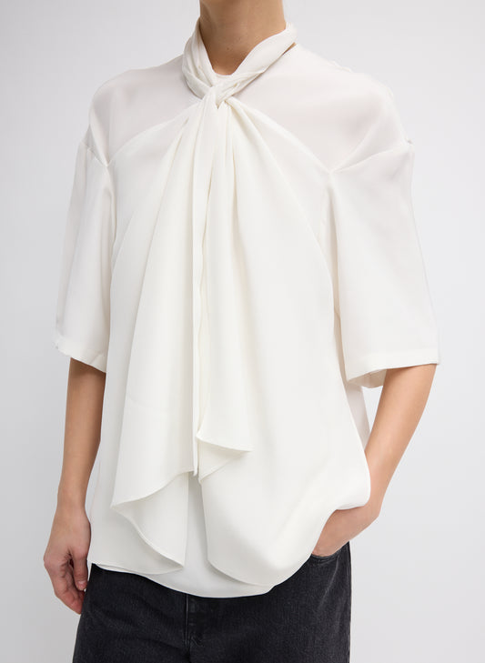 4 PLY SILK TIE FRONT TOP