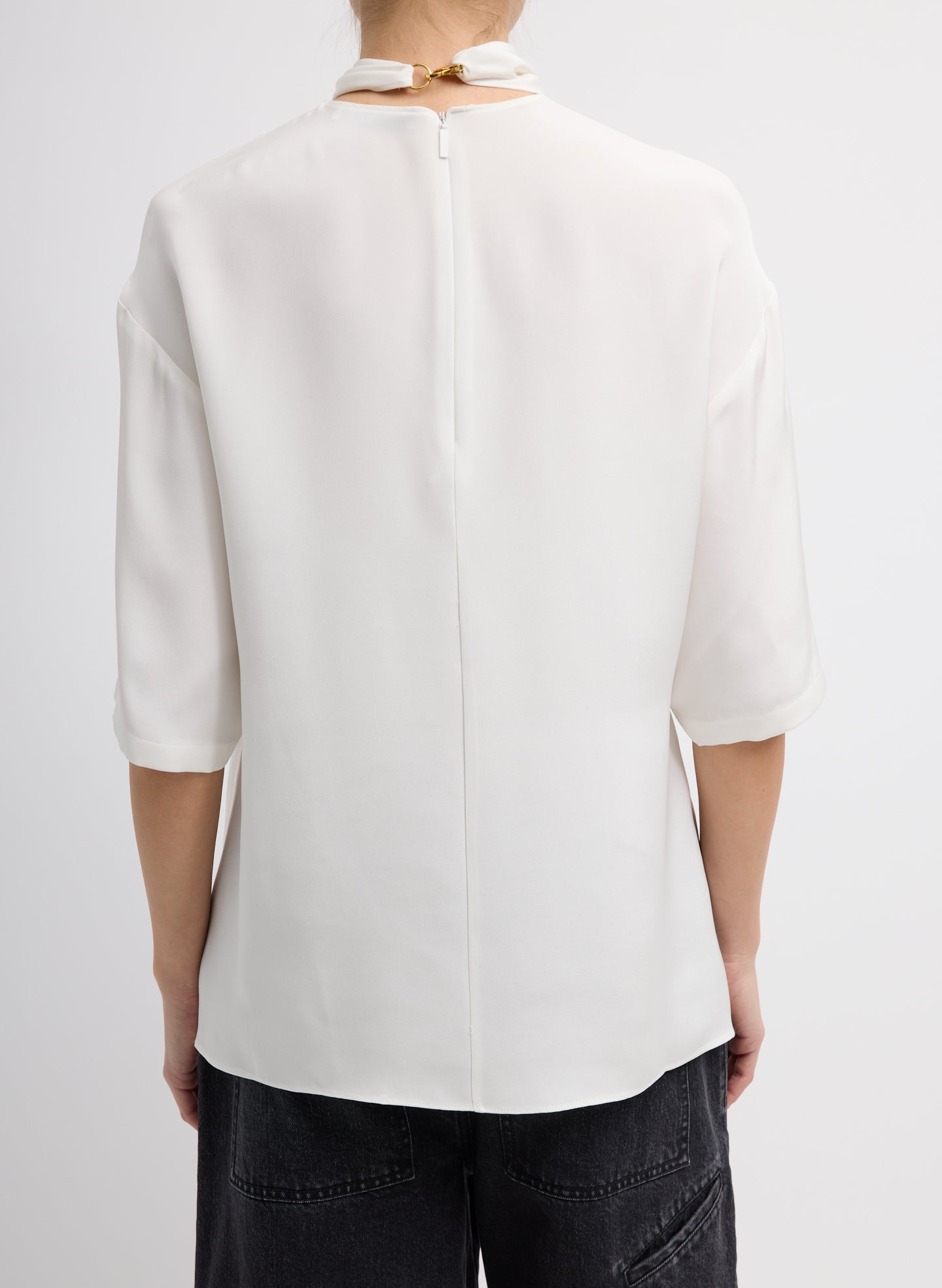 4 PLY SILK TIE FRONT TOP