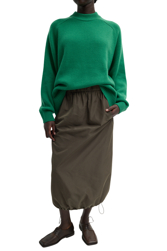 Italian Sporty Nylon Midi Anorak Skirt