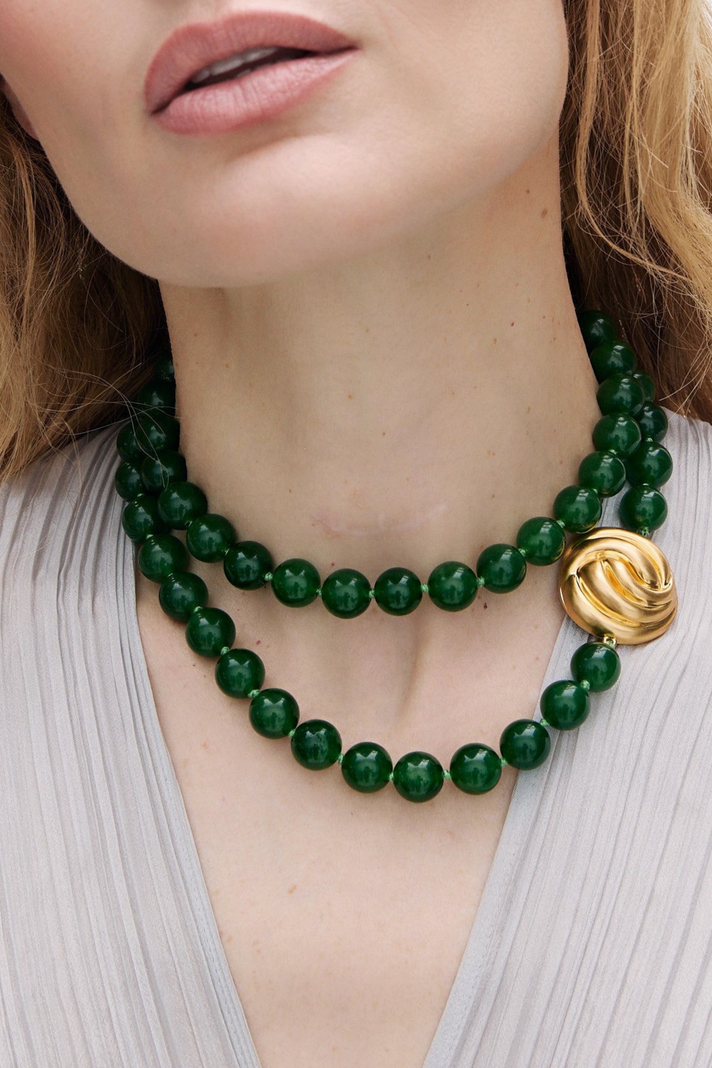Eloise necklace in green and gold