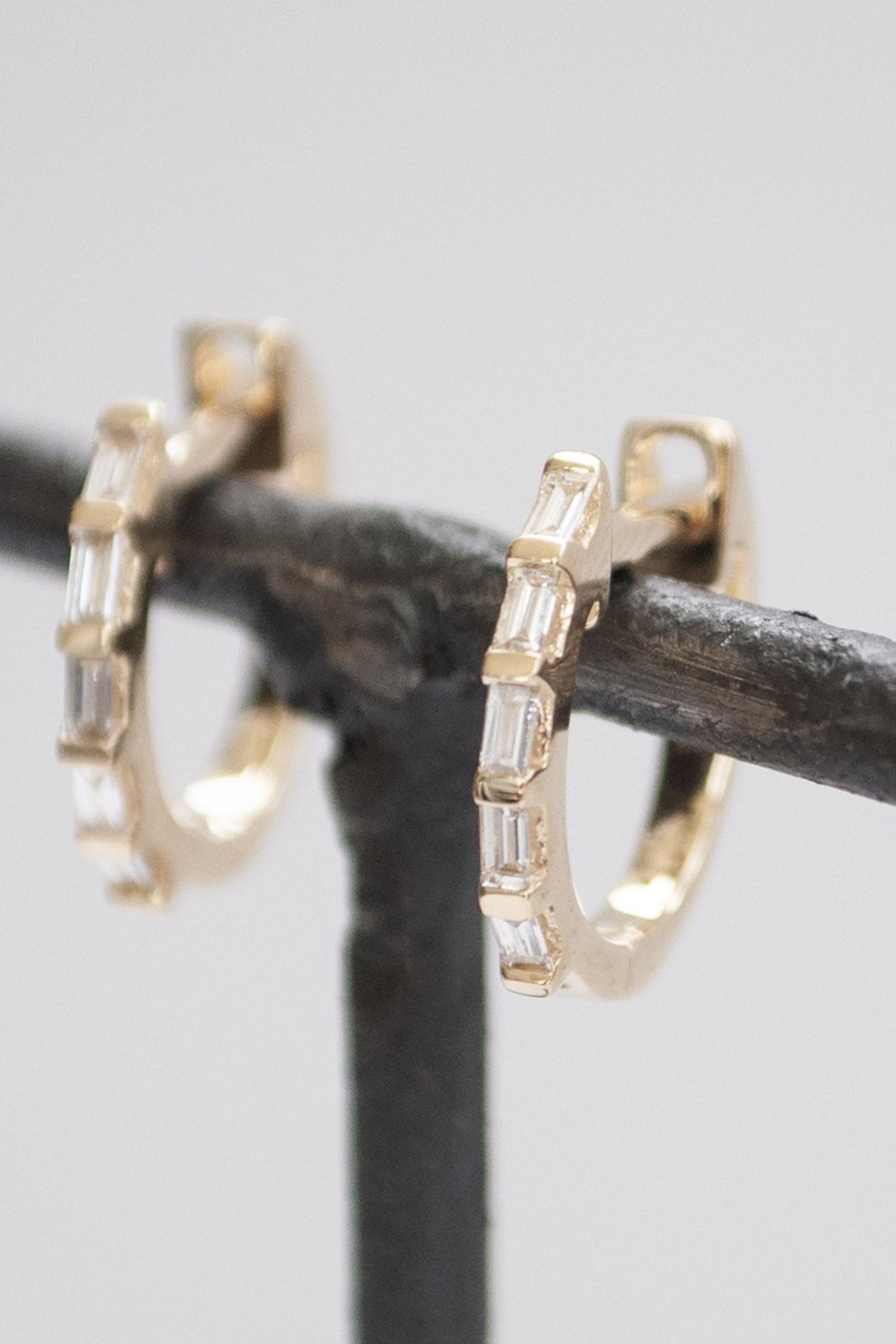 Baguette Diamond Huggies