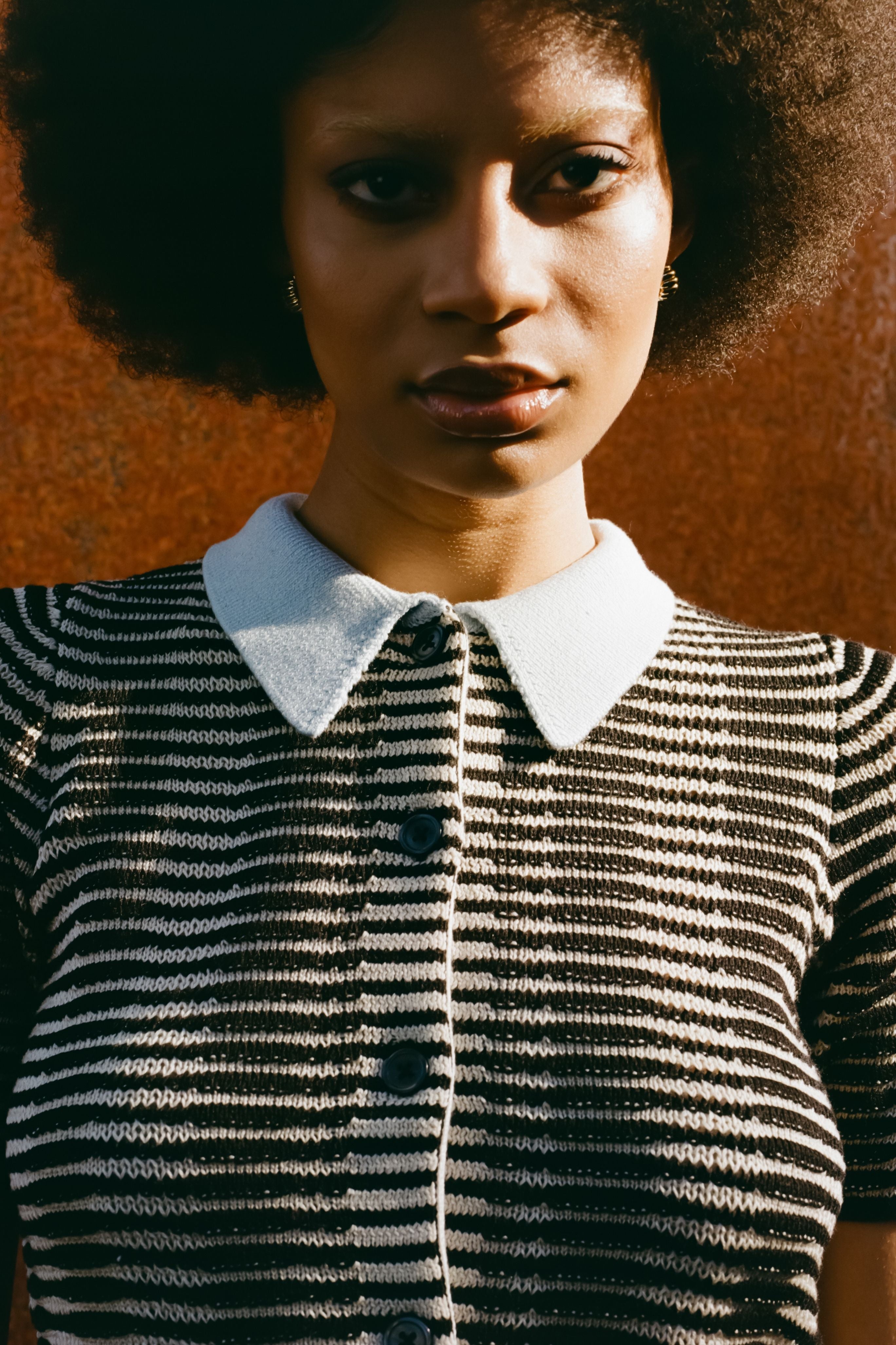 Wave Knit Short Sleeve Polo Shirt