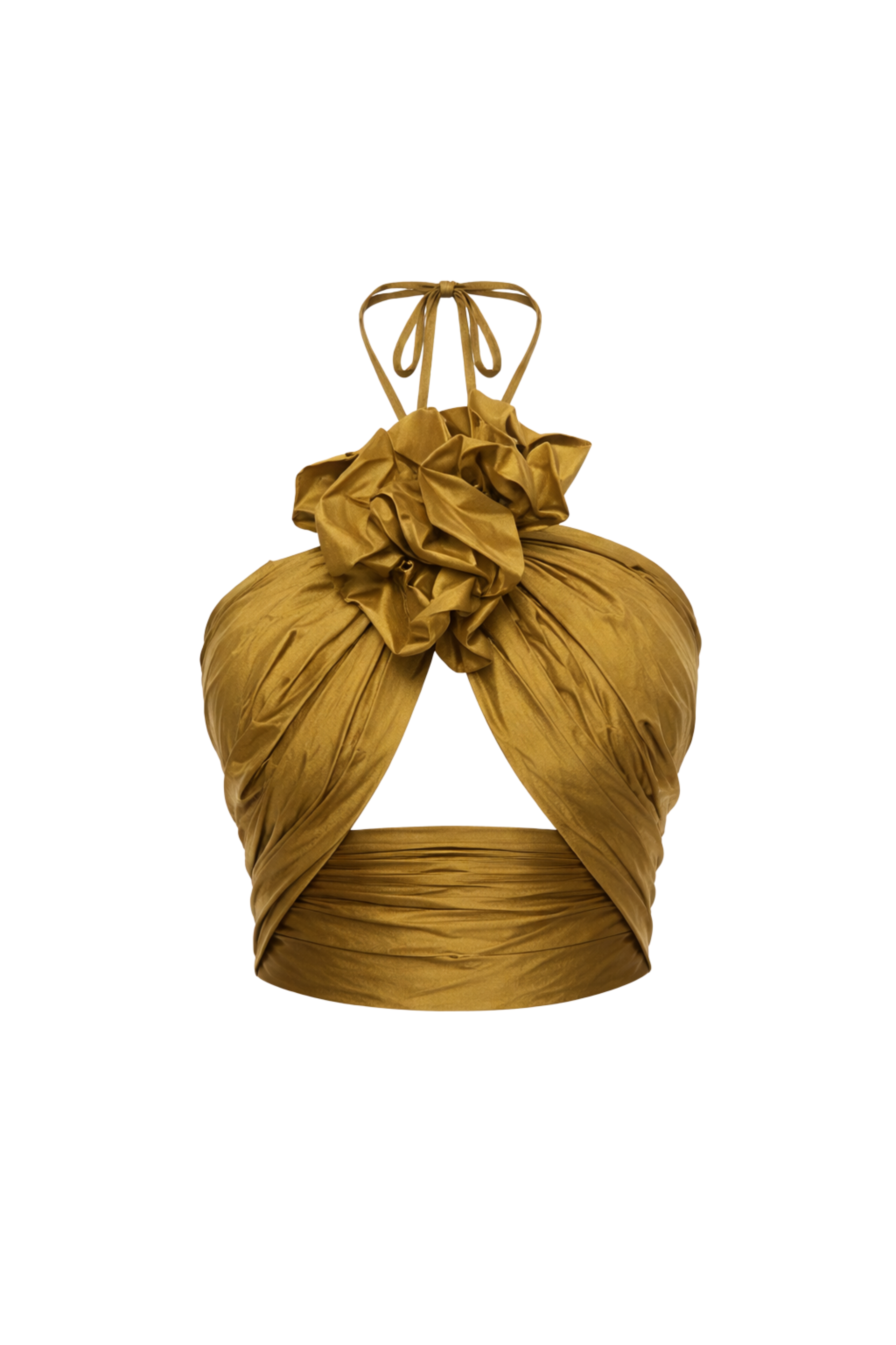 Rose-Rushed Taffetas Top