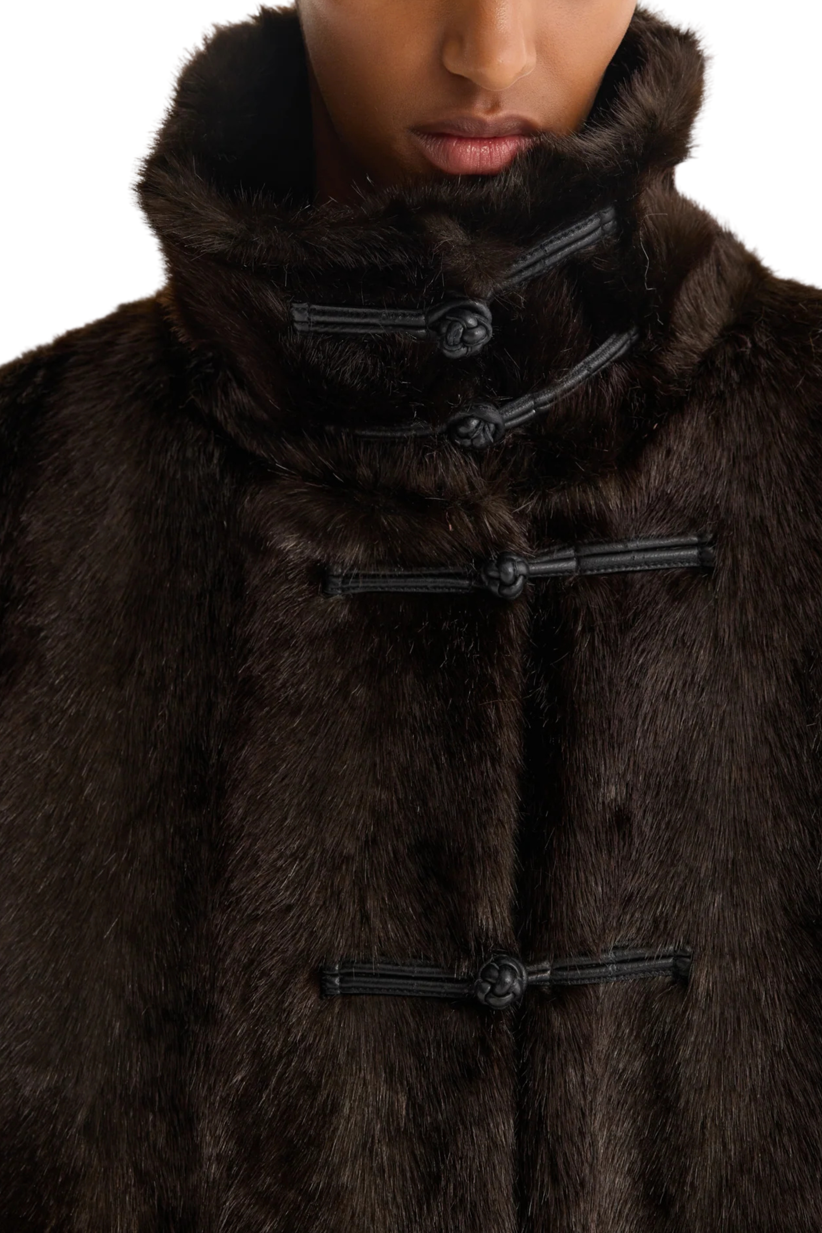 Mandarin Faux Fur Short Coat