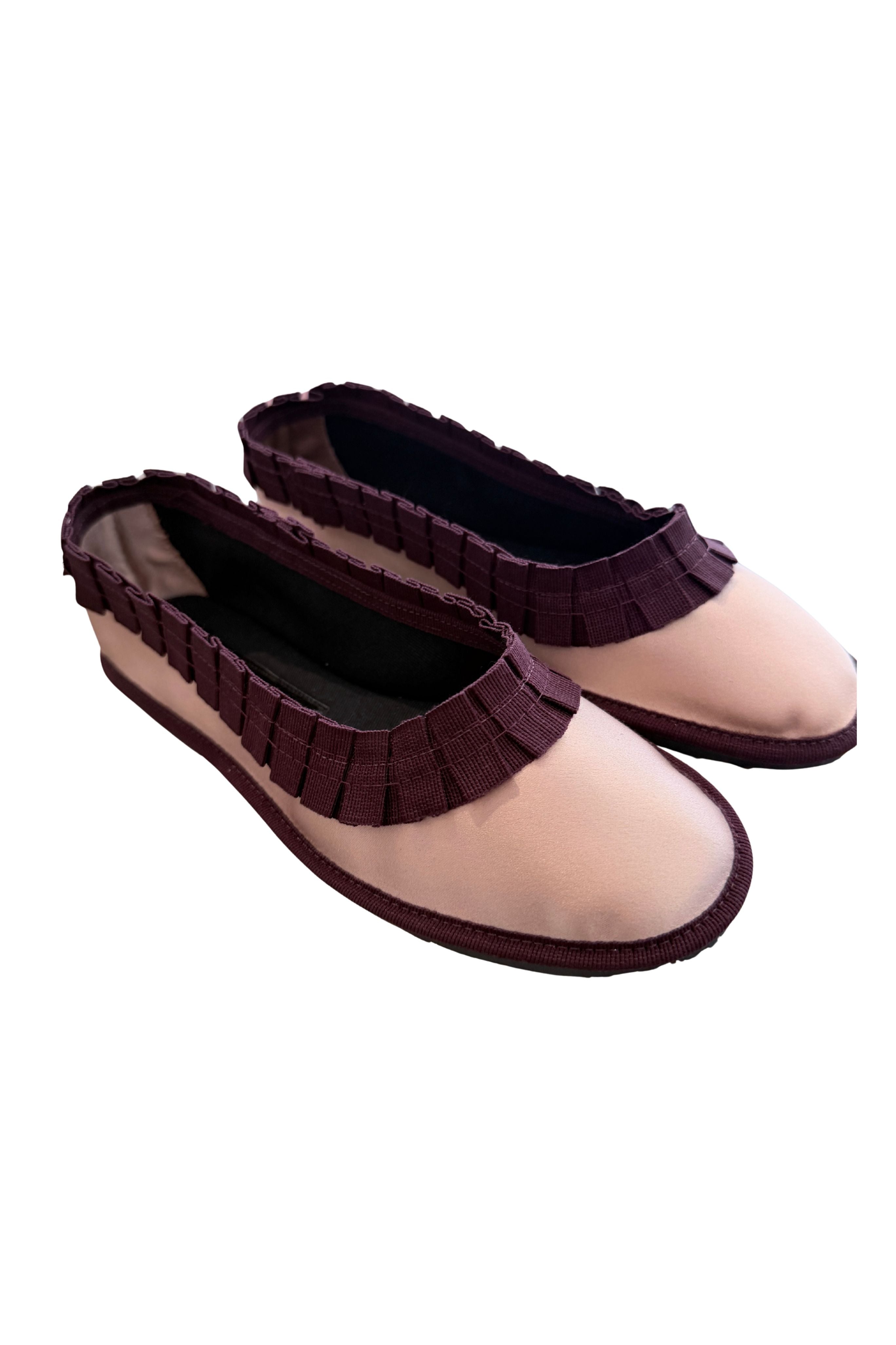 Marta 4 Flat - Nude/Bordeaux