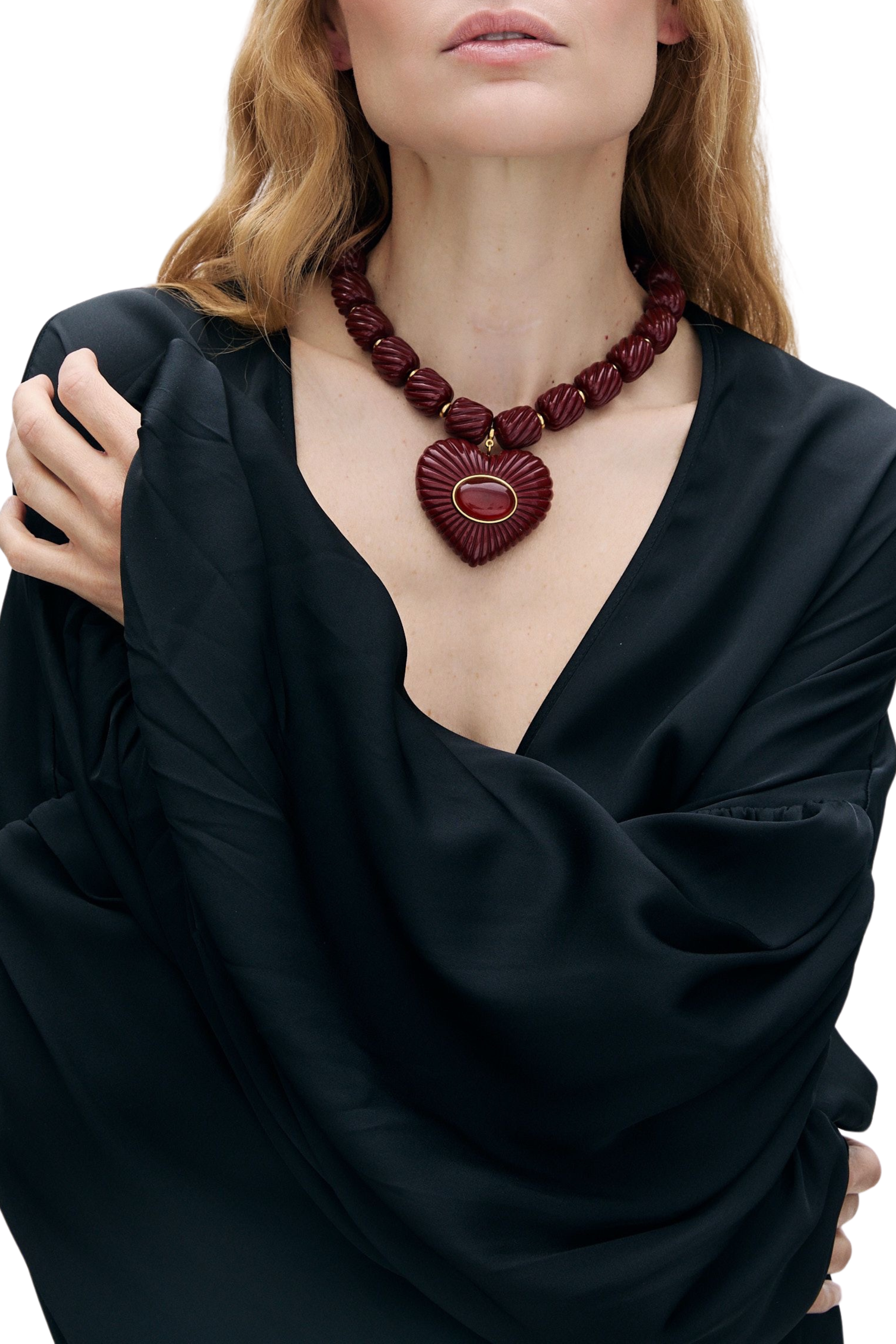 Lira Necklace in Burgundy