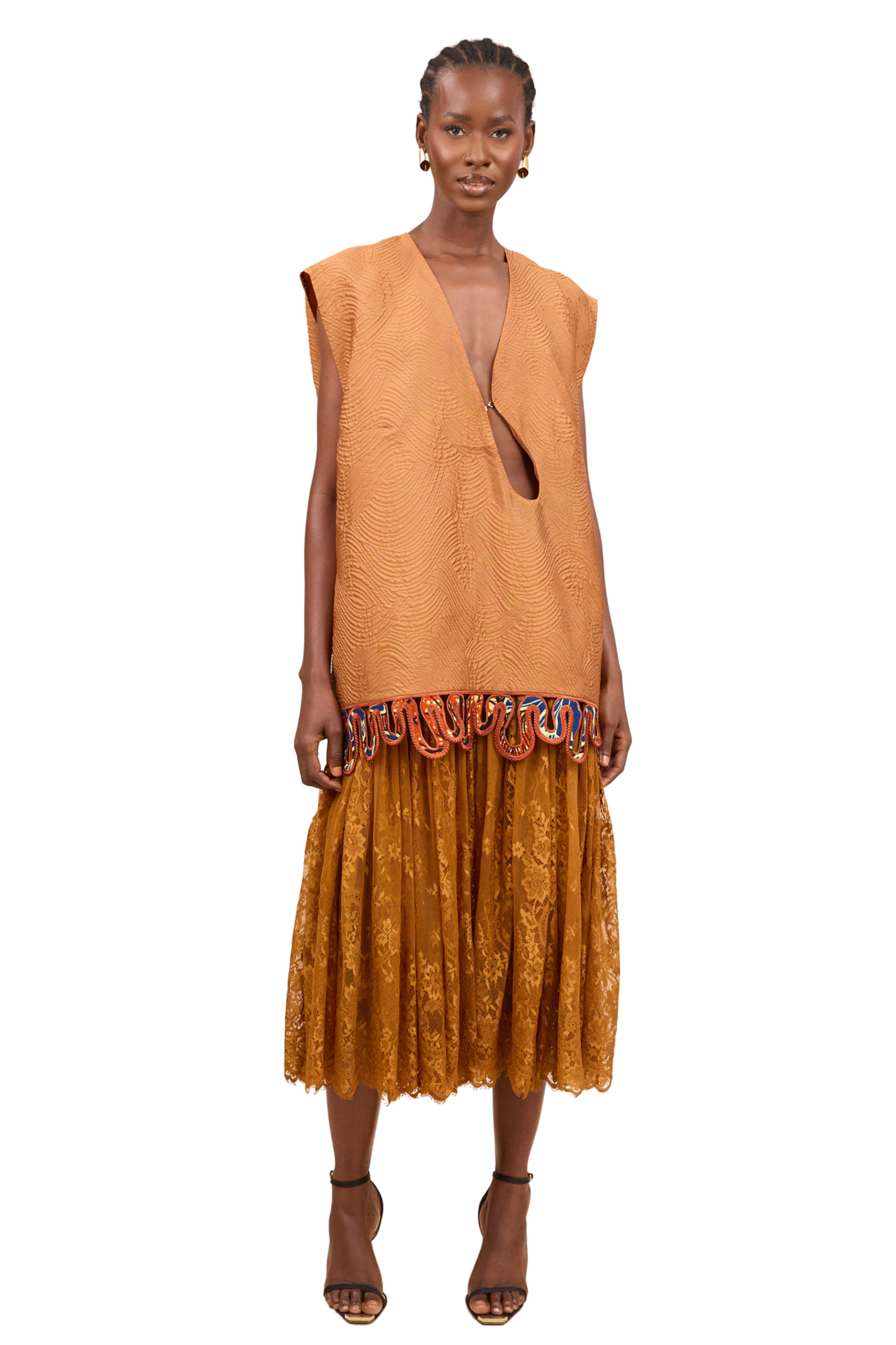 CHRISTIE BROWN x McMullen Mali Rust Lace Dress