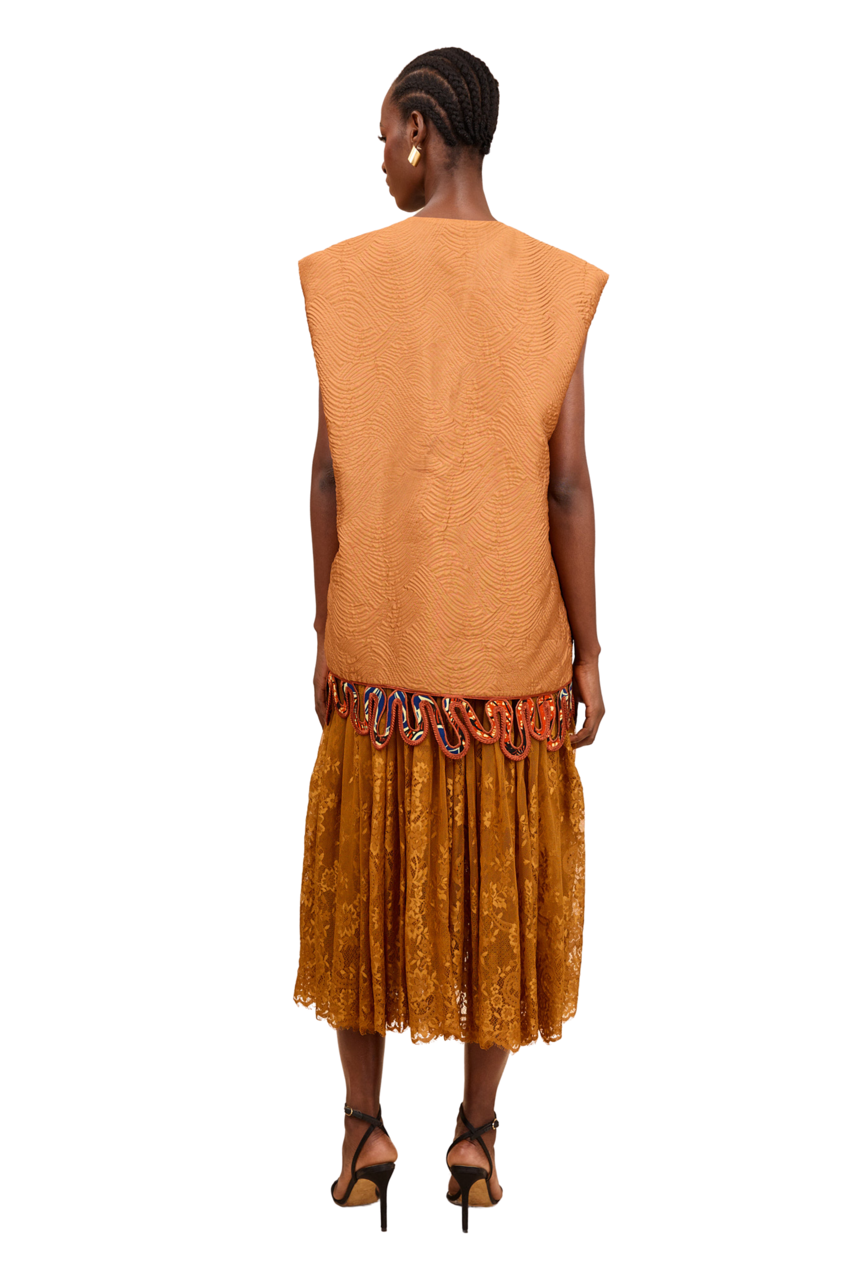 CHRISTIE BROWN x McMullen Mali Rust Lace Dress