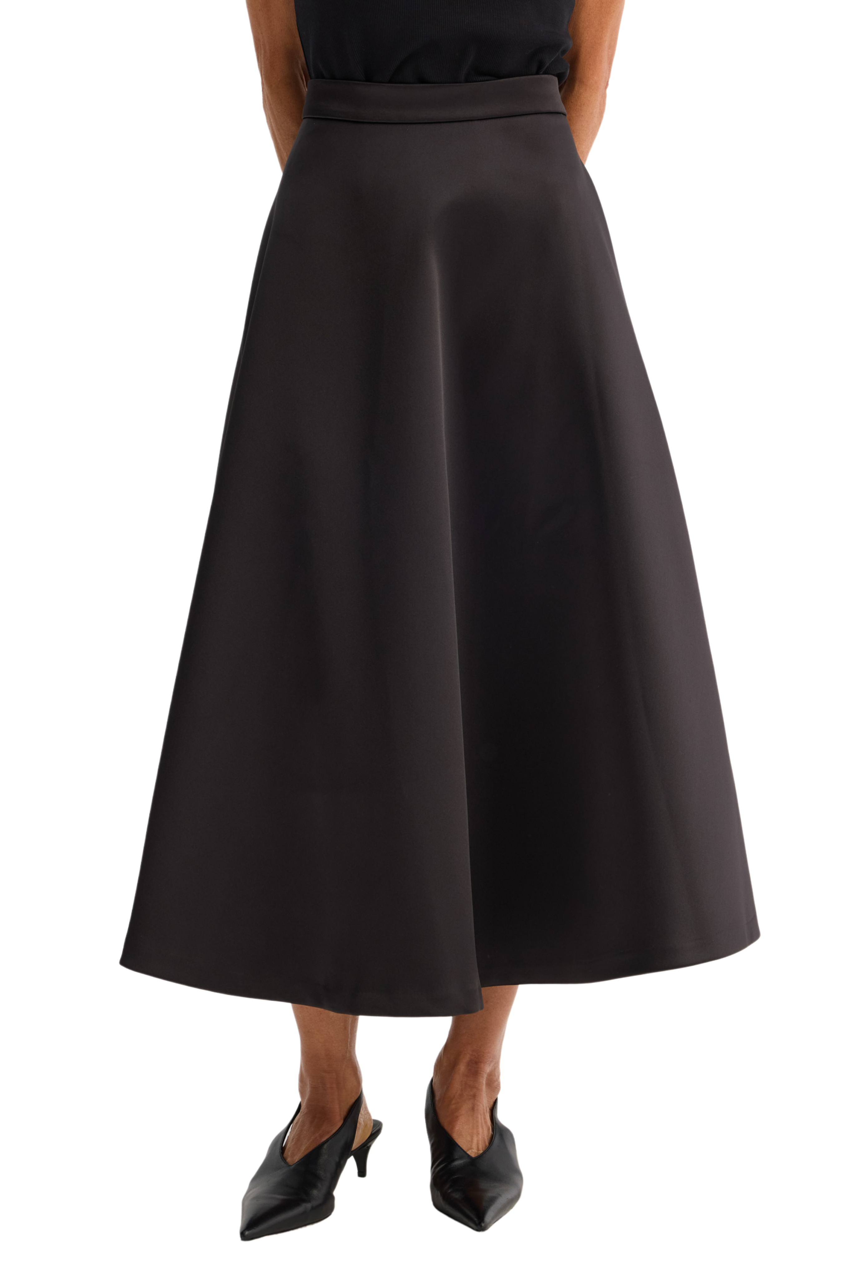 Voluminous A-Line Satin Skirt