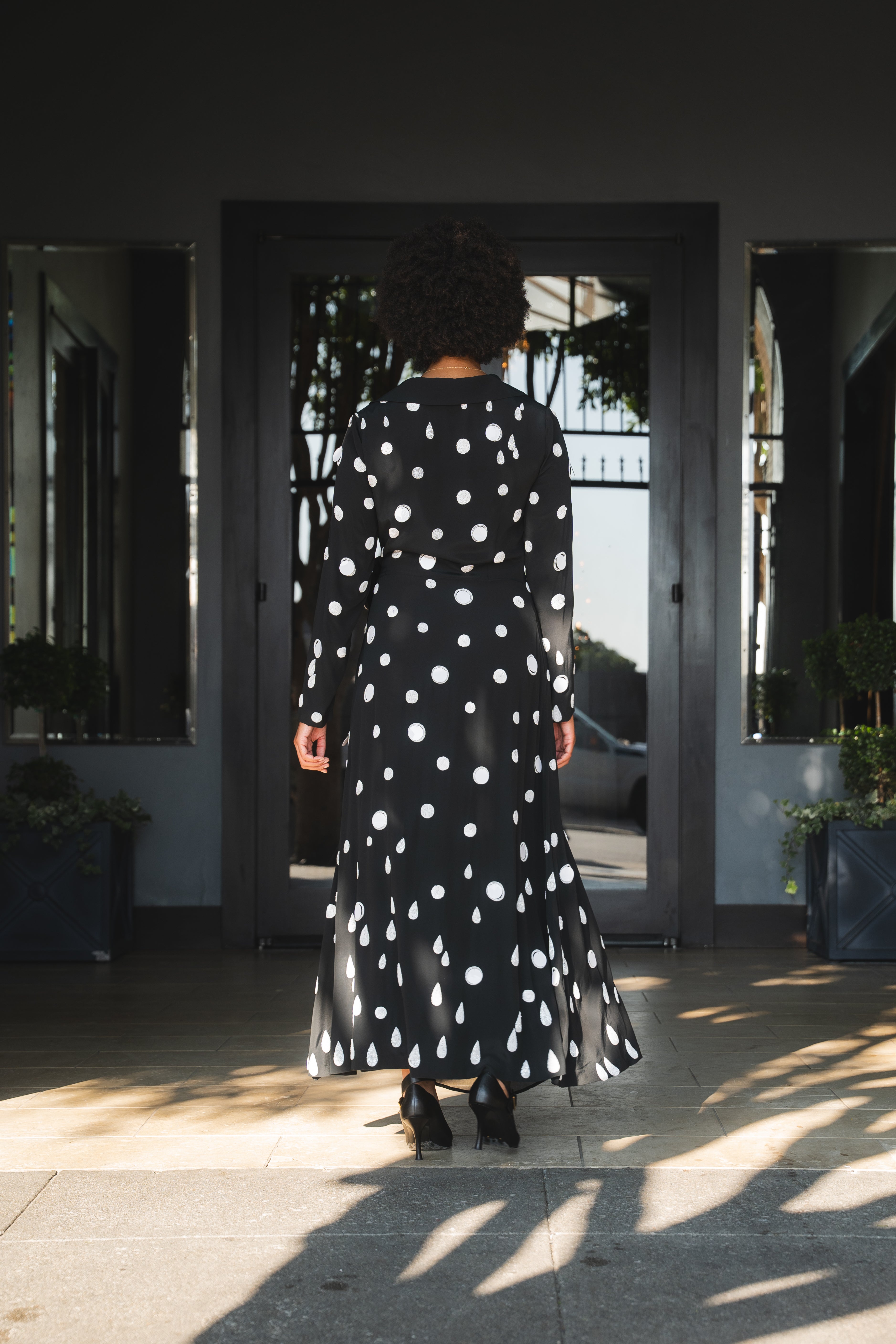 Marion Polka Embroidered Dress