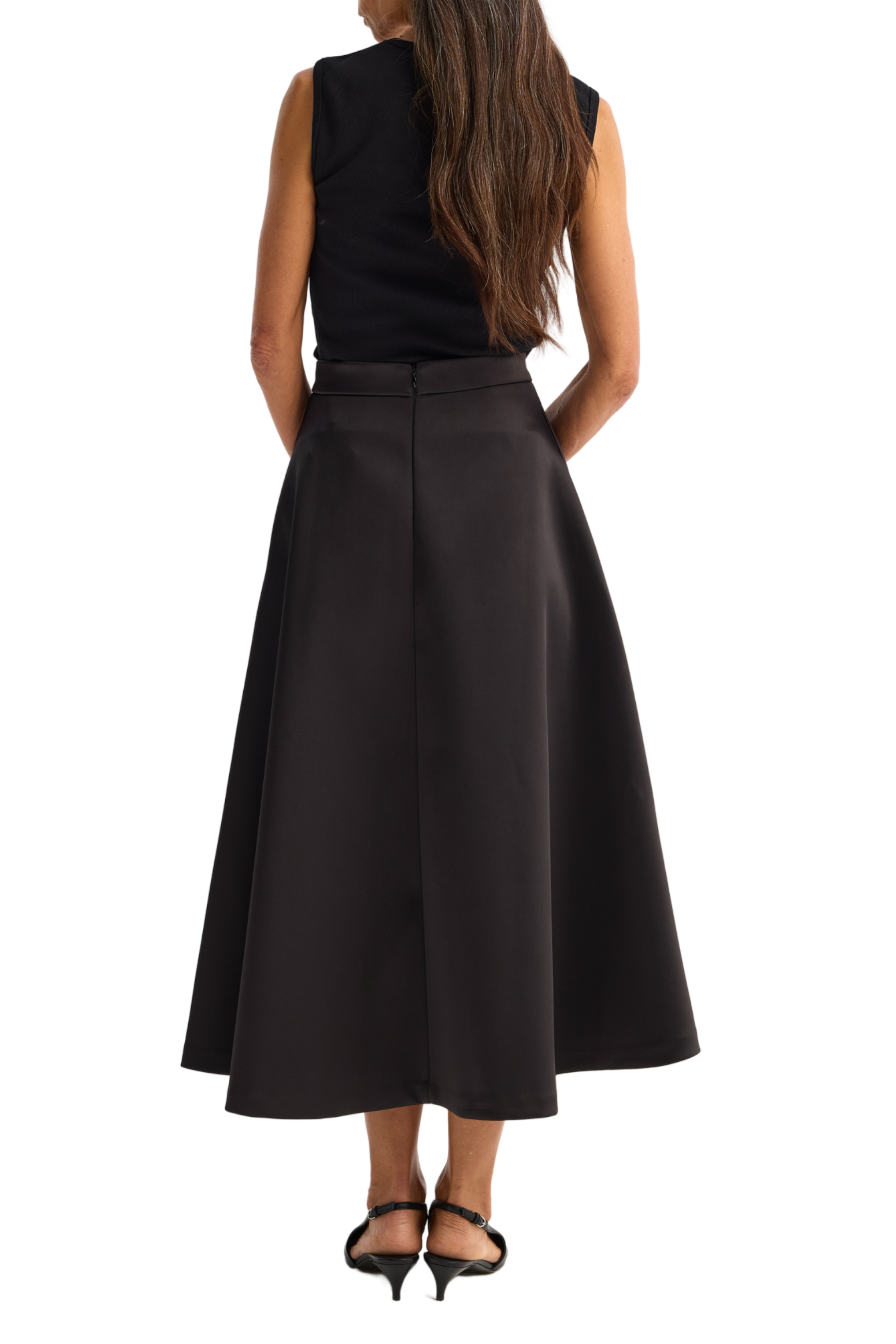 Voluminous A-Line Satin Skirt