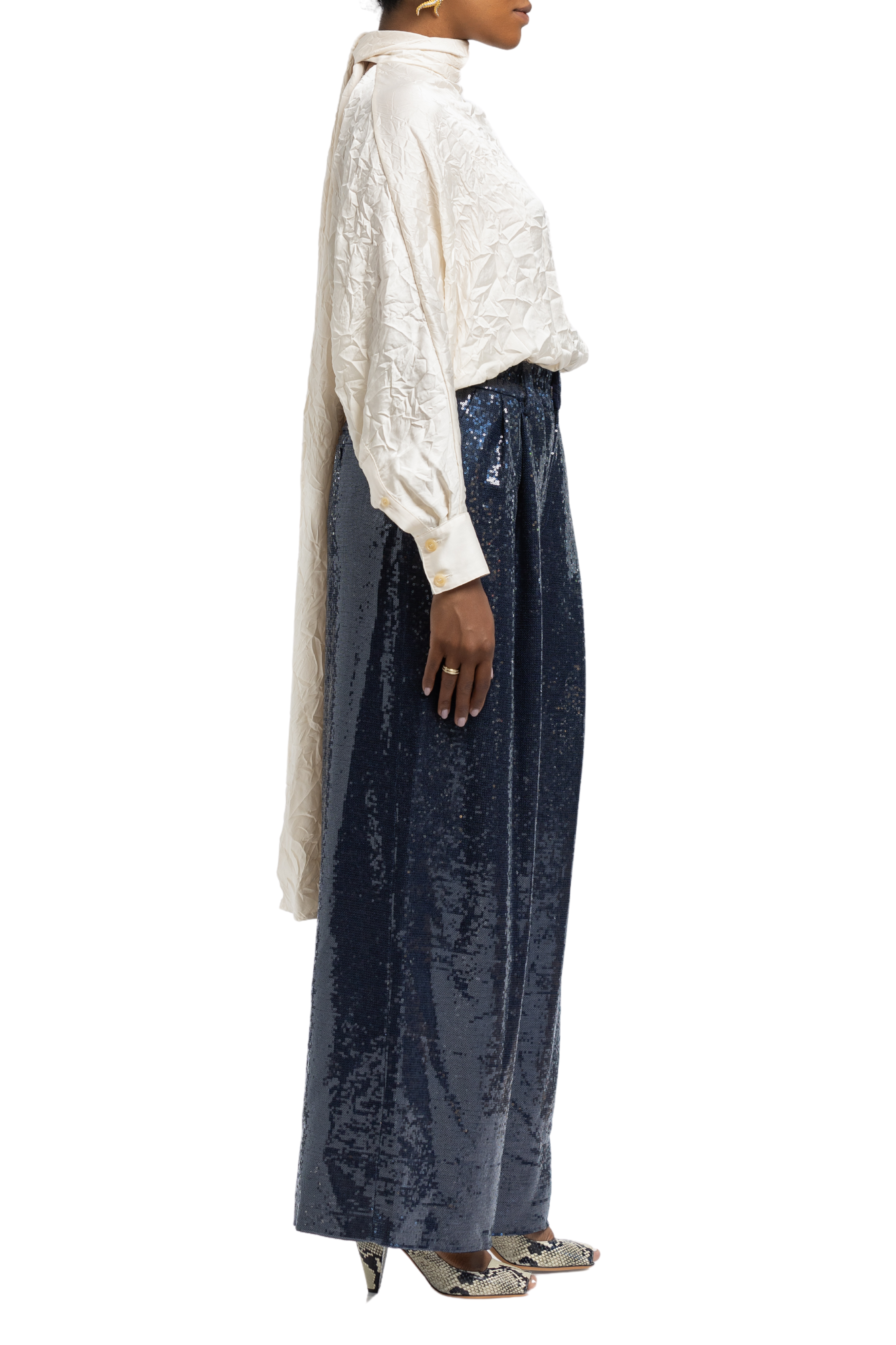 CHRISTOPHER JOHN ROGERS Sequin Jumbo Wide Leg Pants