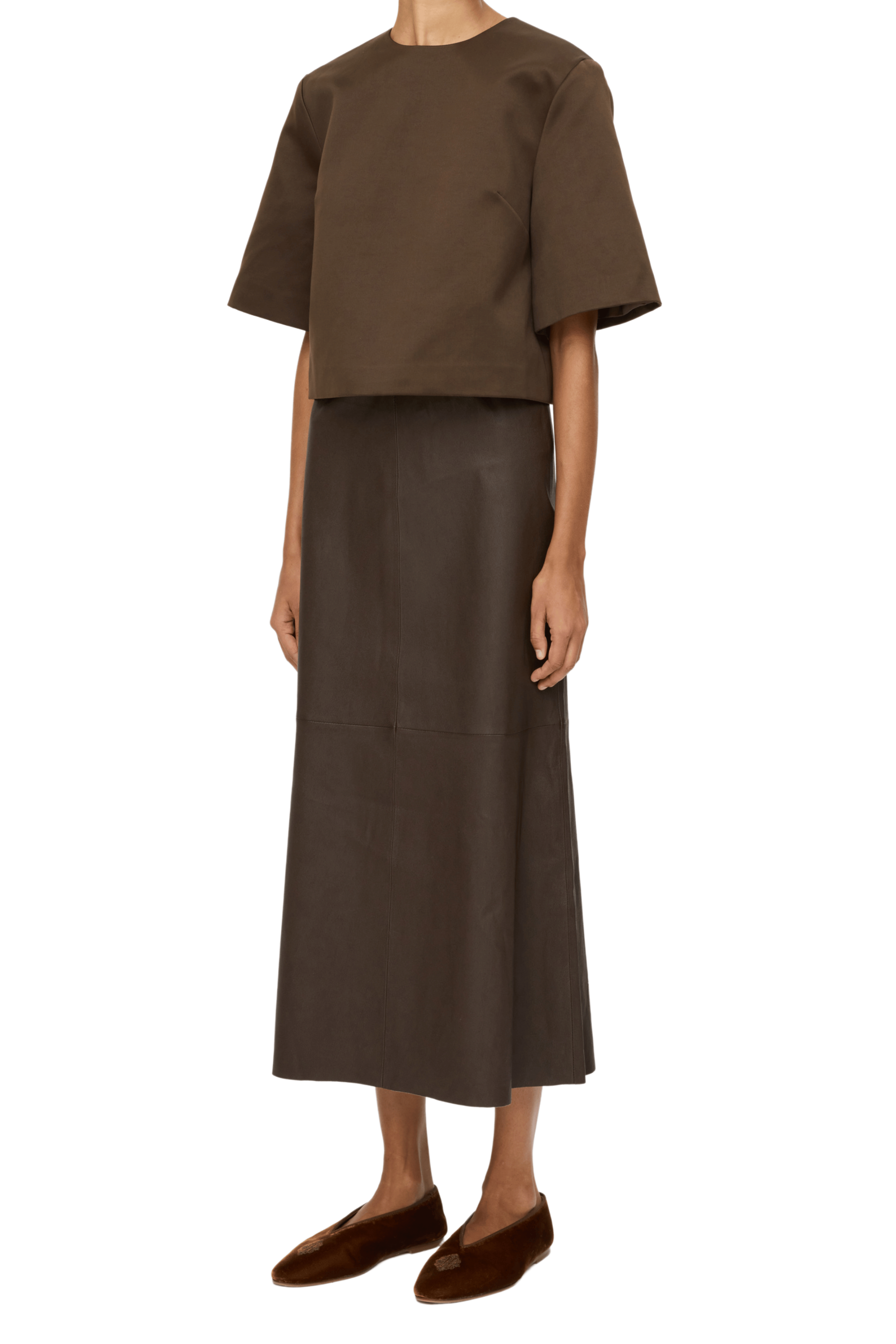 BY MALENE BIRGER Hania Brown Cropped Top