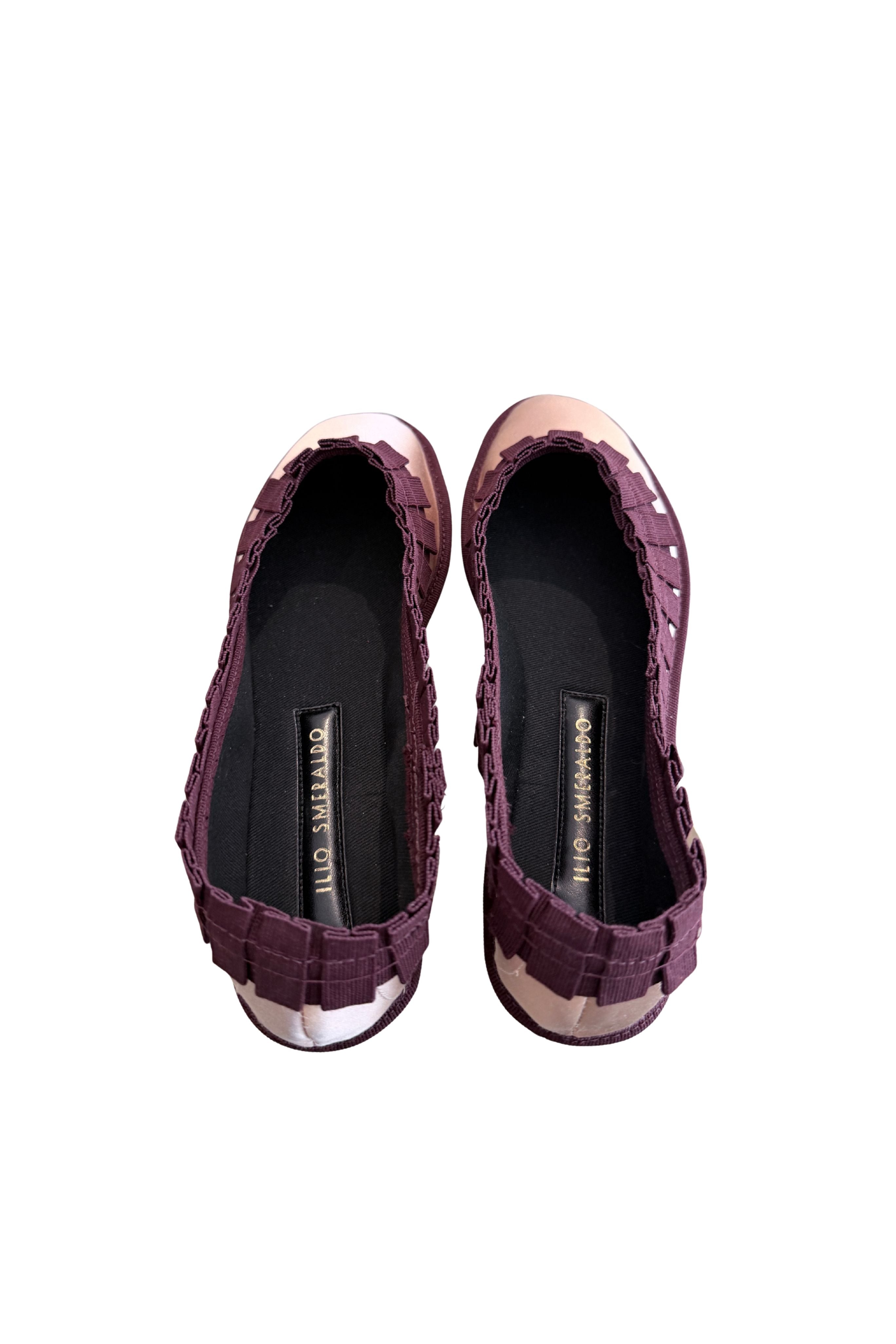 Marta 4 Flat - Nude/Bordeaux