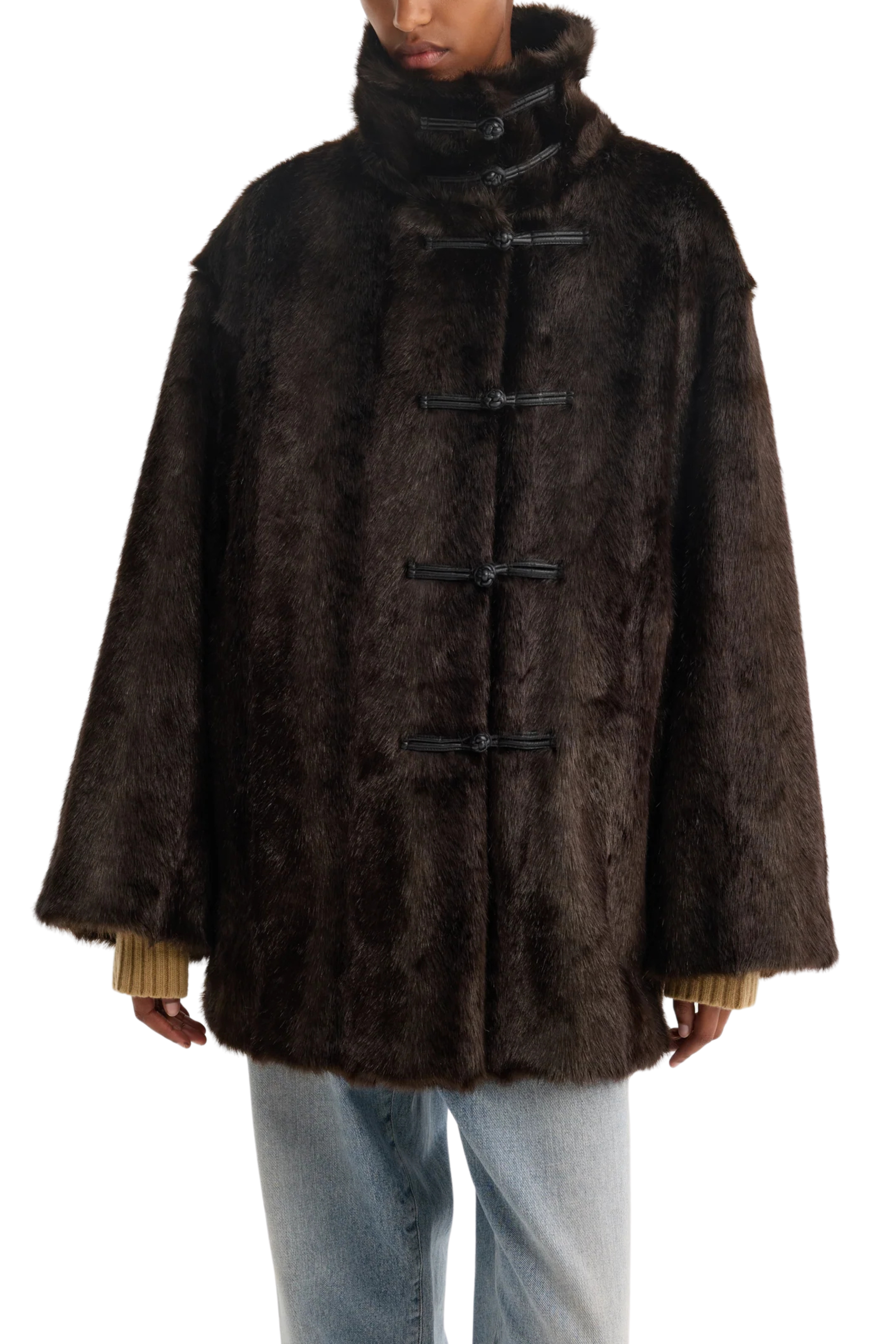 Mandarin Faux Fur Short Coat