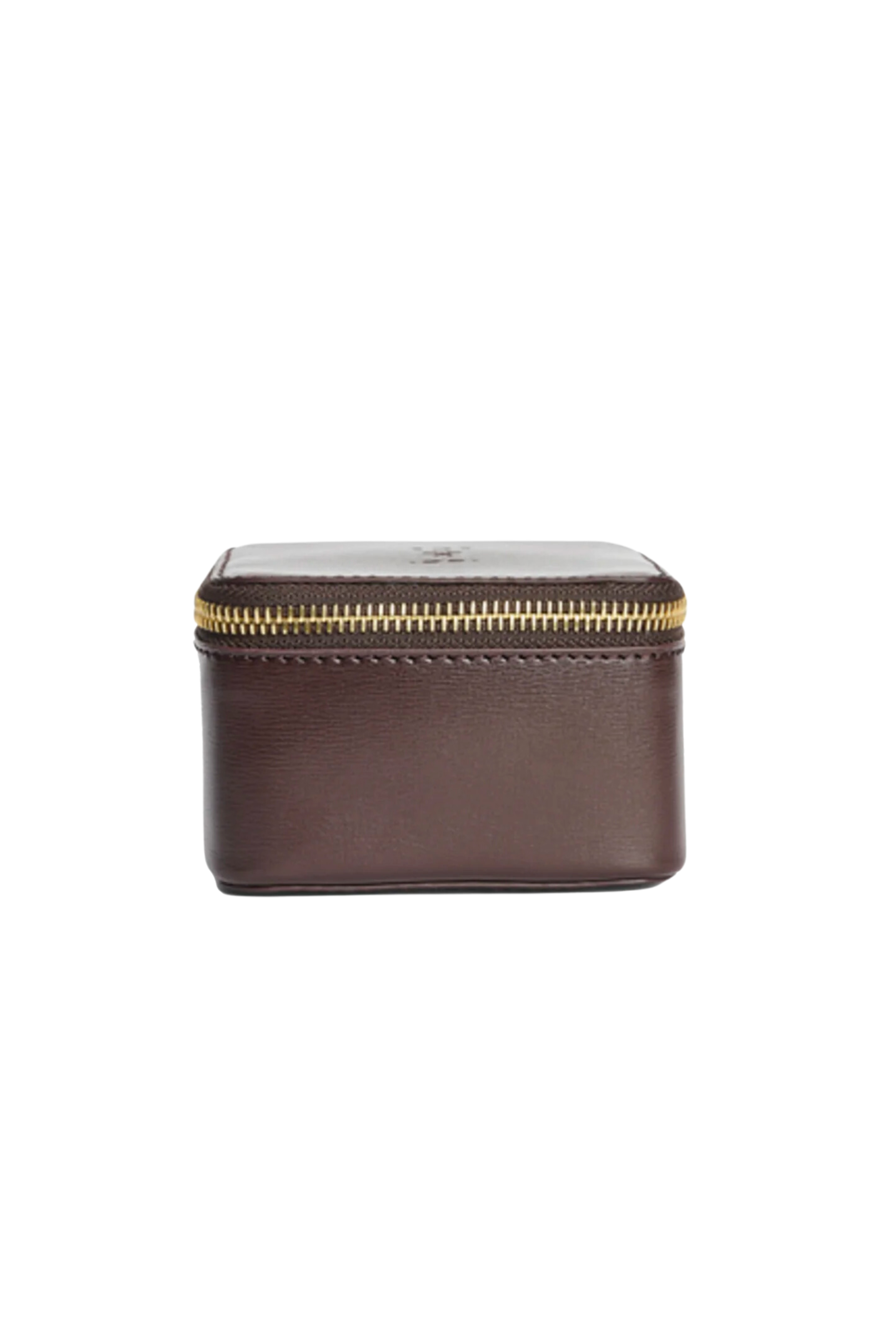BY MALENE BIRGER Aya Small Brown Leather Jewelry Case