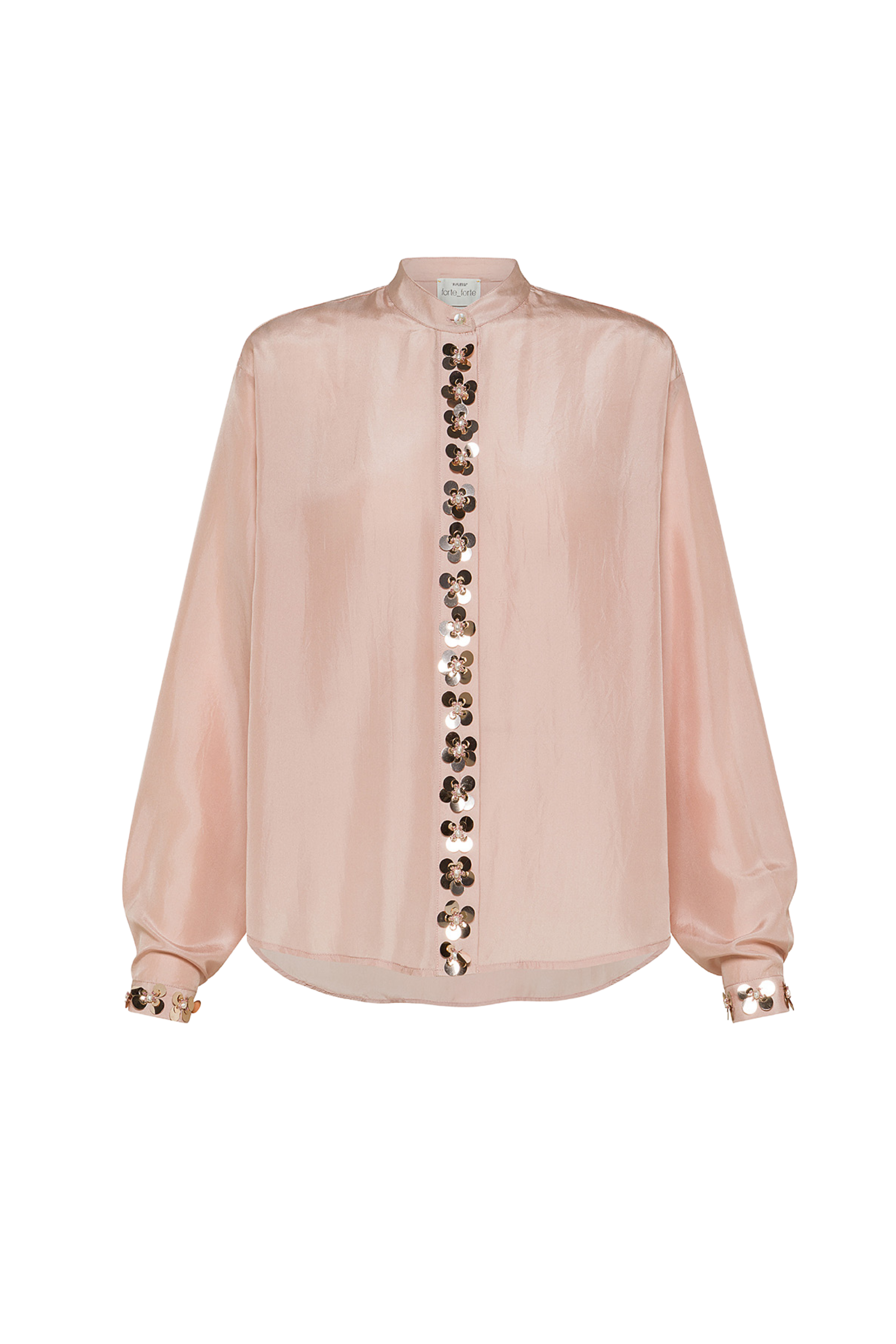 "Petites Etoiles" Embroidery Habotai Silk Shirt