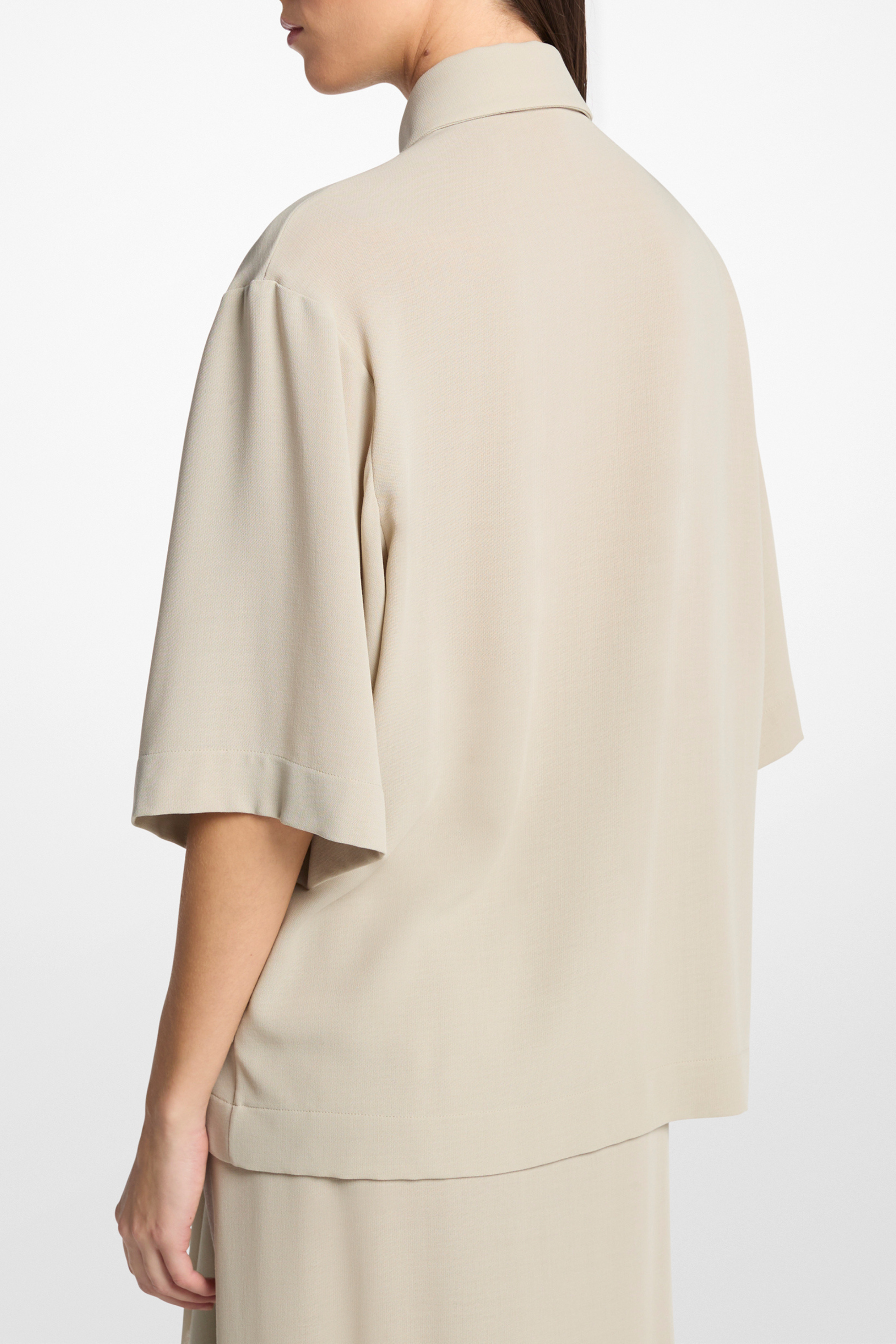 Short Sleeve Camp Shirt in Almond