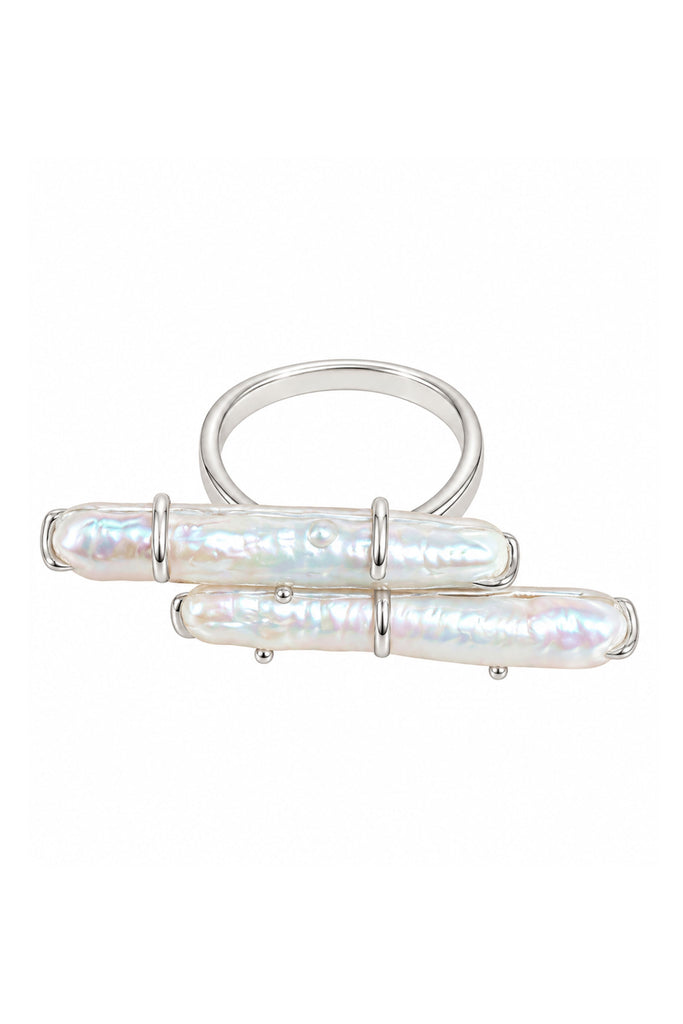 Exclusive - Double Biwa Stick Pearl Ring