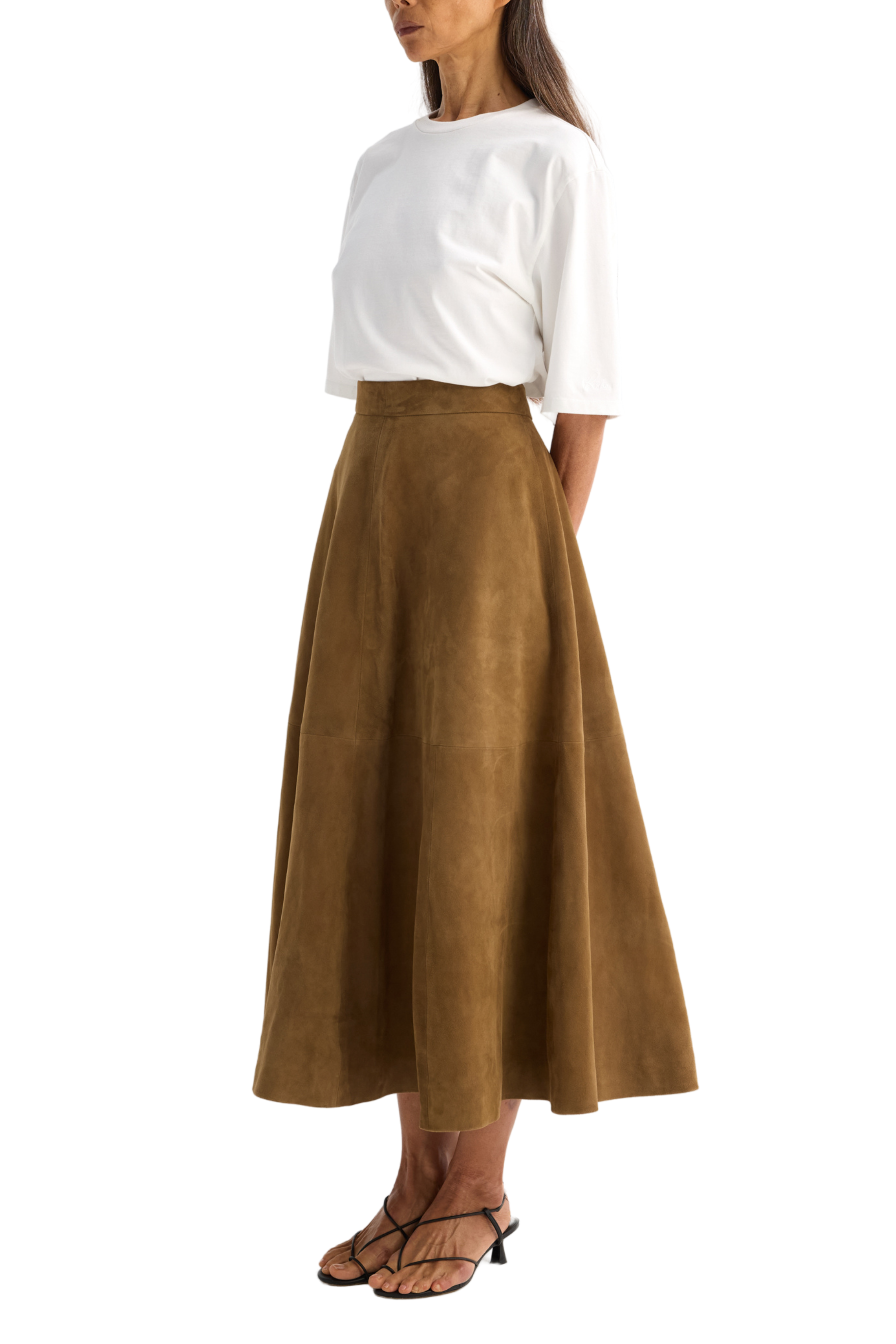 Suede A-Line Skirt