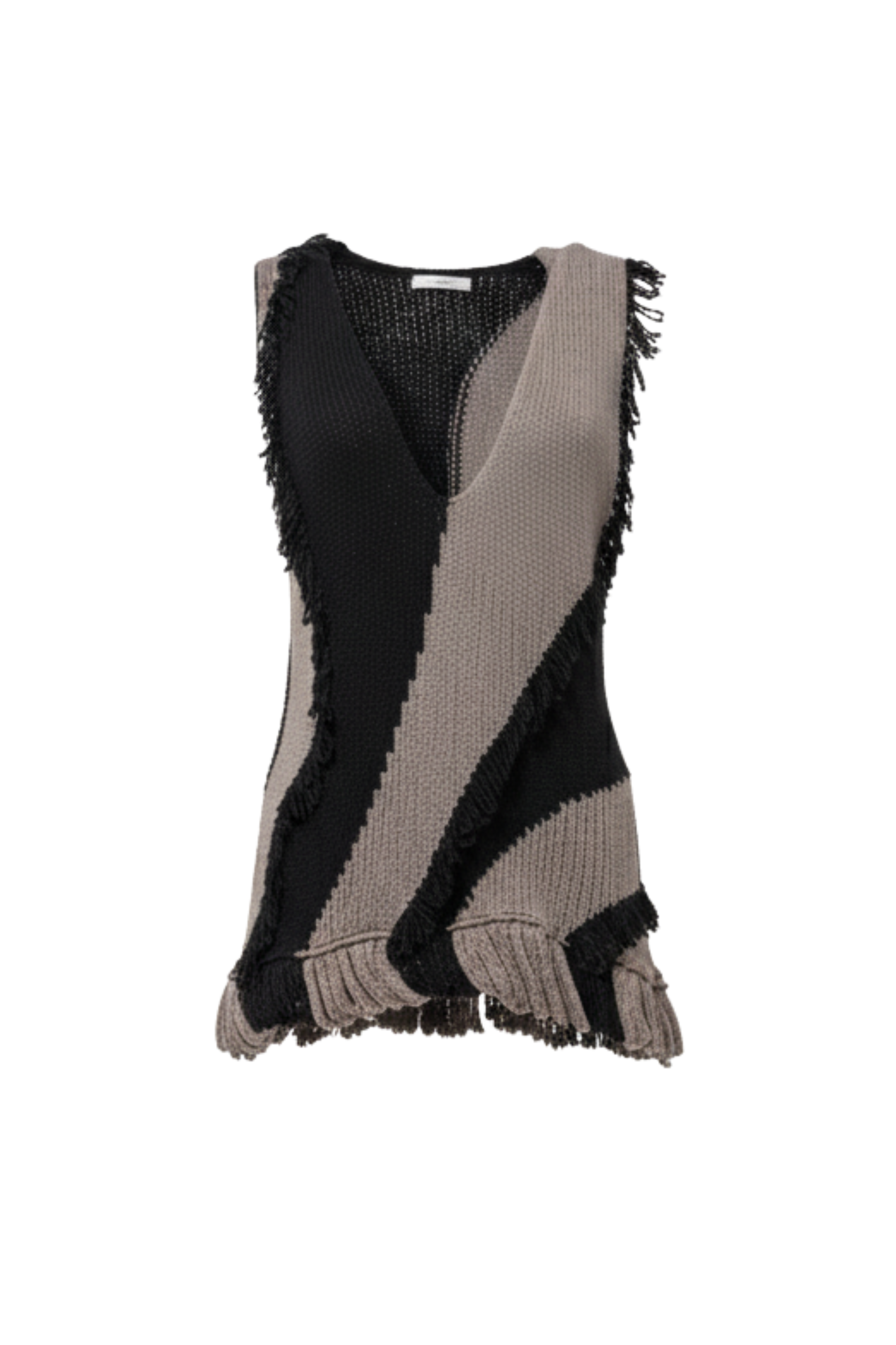 Exclusive Roaring Fringe Knit Top in Black