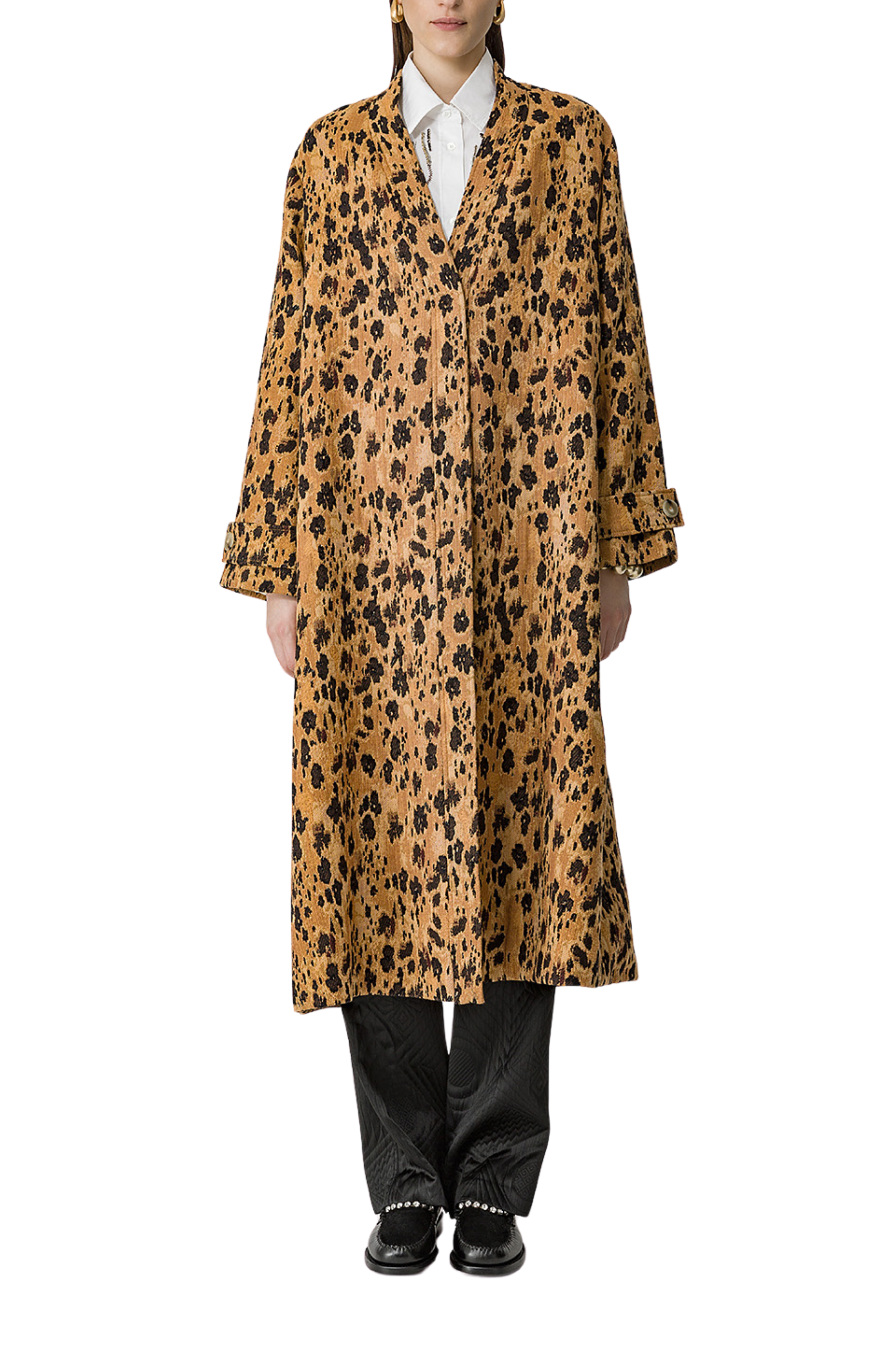 FORTE FORTE Floral Jacquard Coat