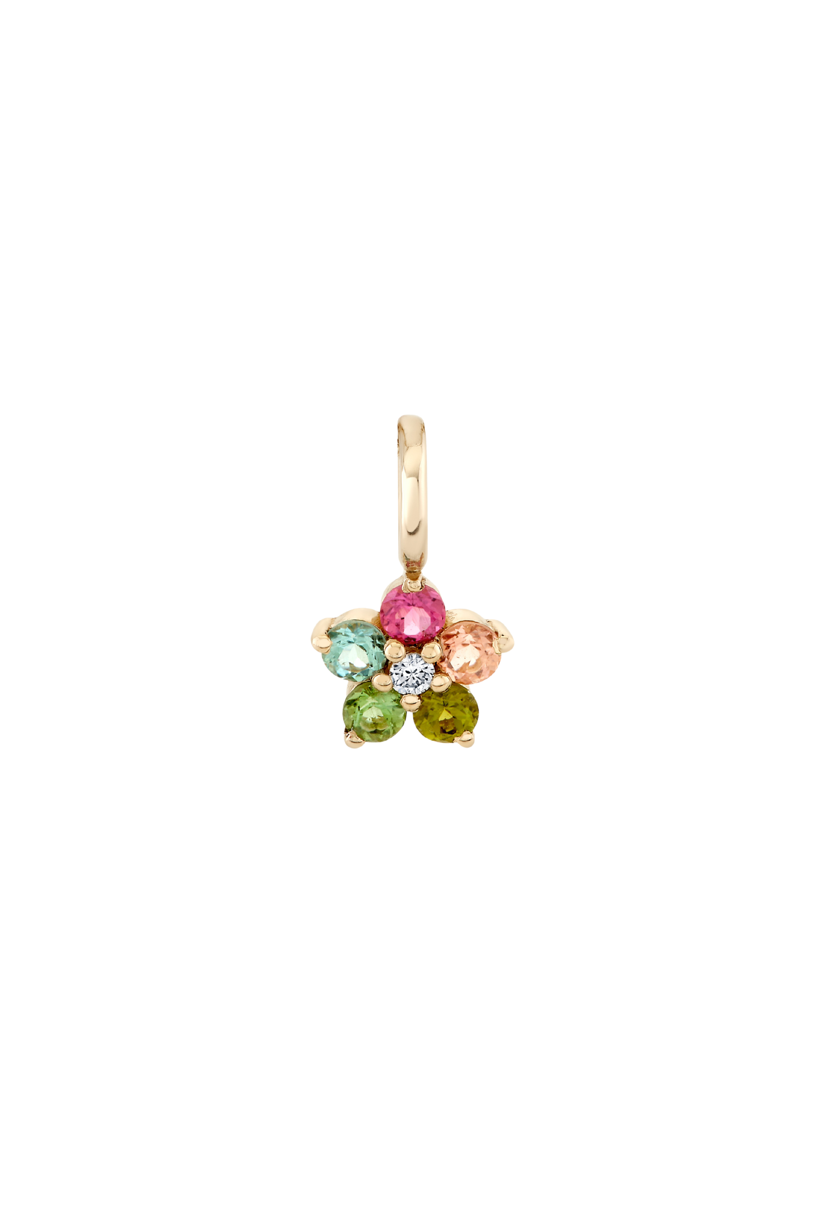 Tourmaline and Diamond Aurora Charm Necklace