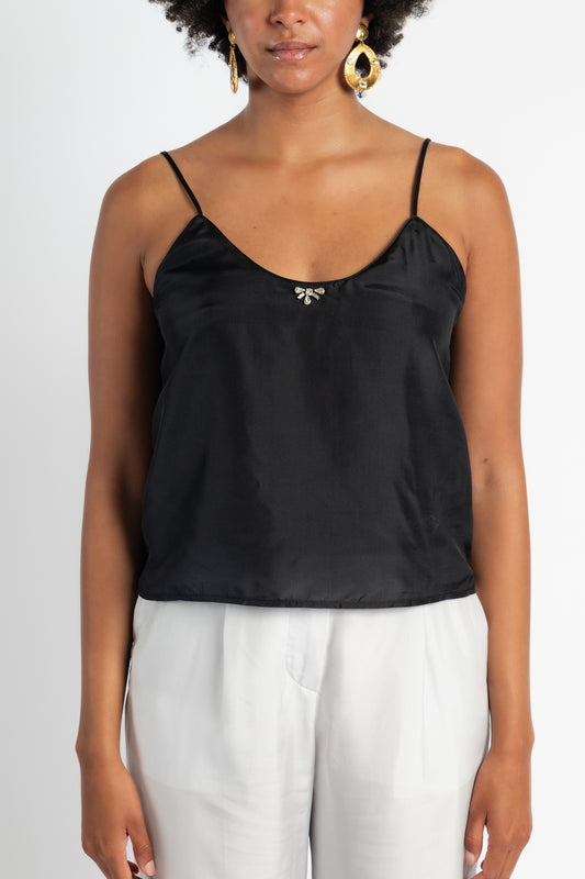 Habotai Silk Crystal Top