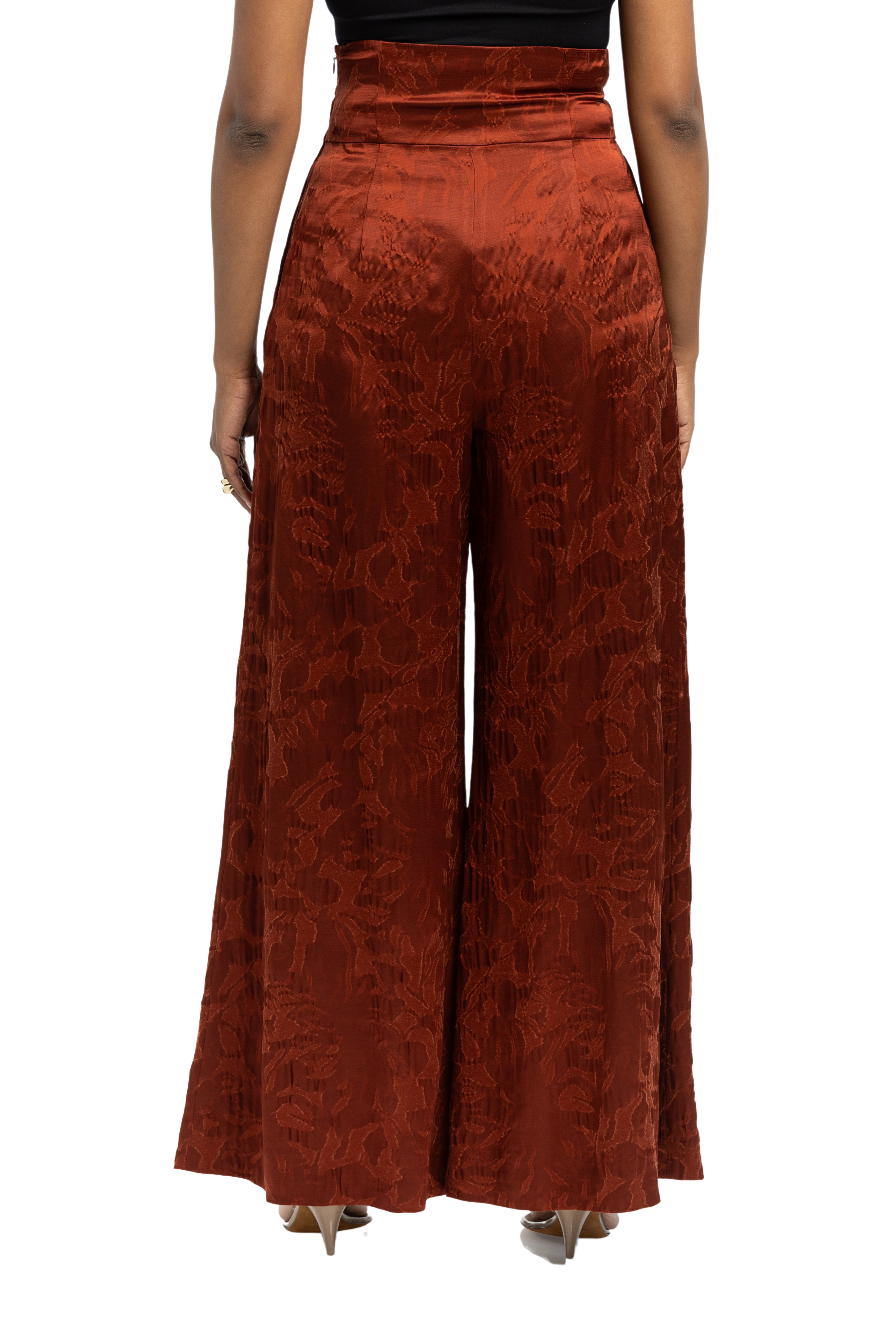 ROSIE ASSOULIN Maroon Palazzo Tie Pant