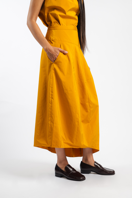 Nylon Asymmetrical Balloon Skirt