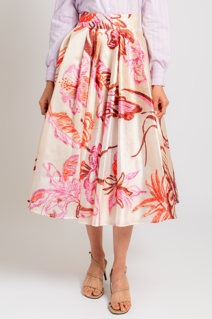Printed A-Line Skirt