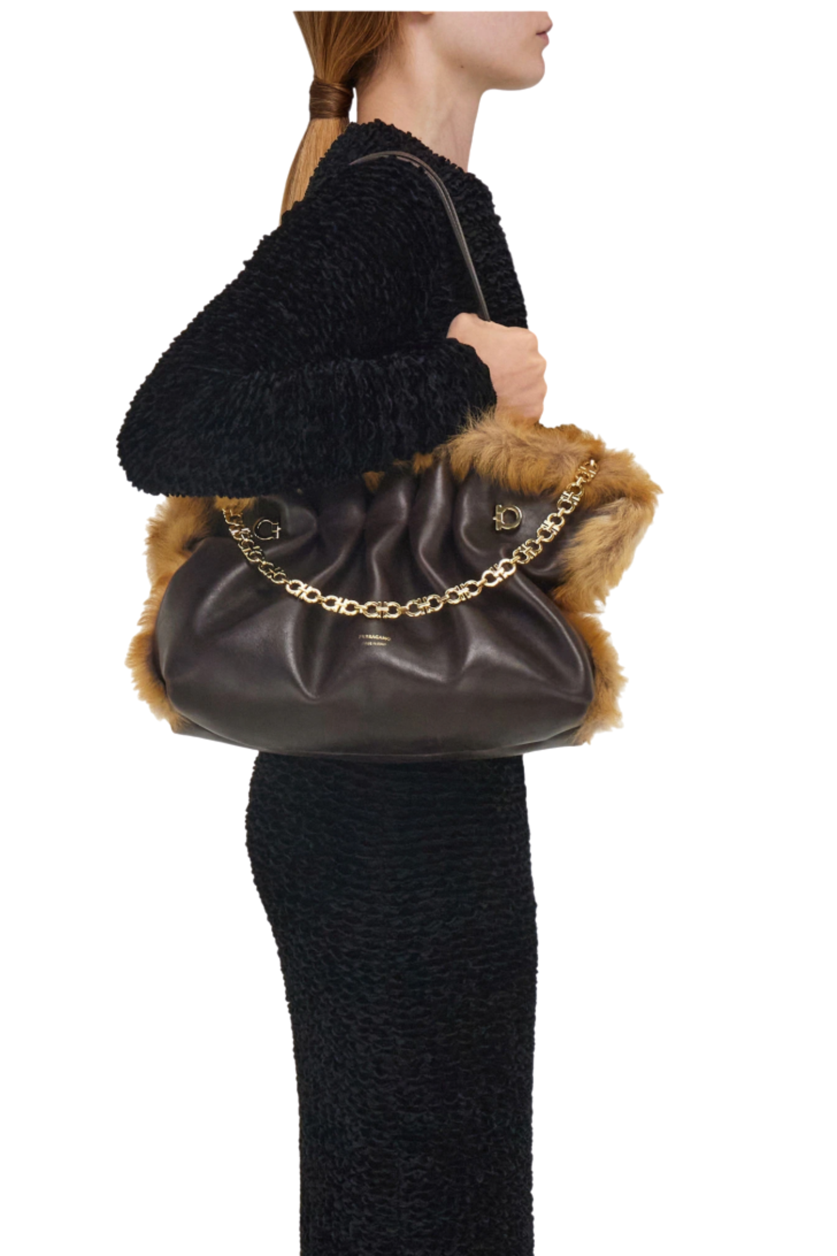 Soft Bag with Fur Piping