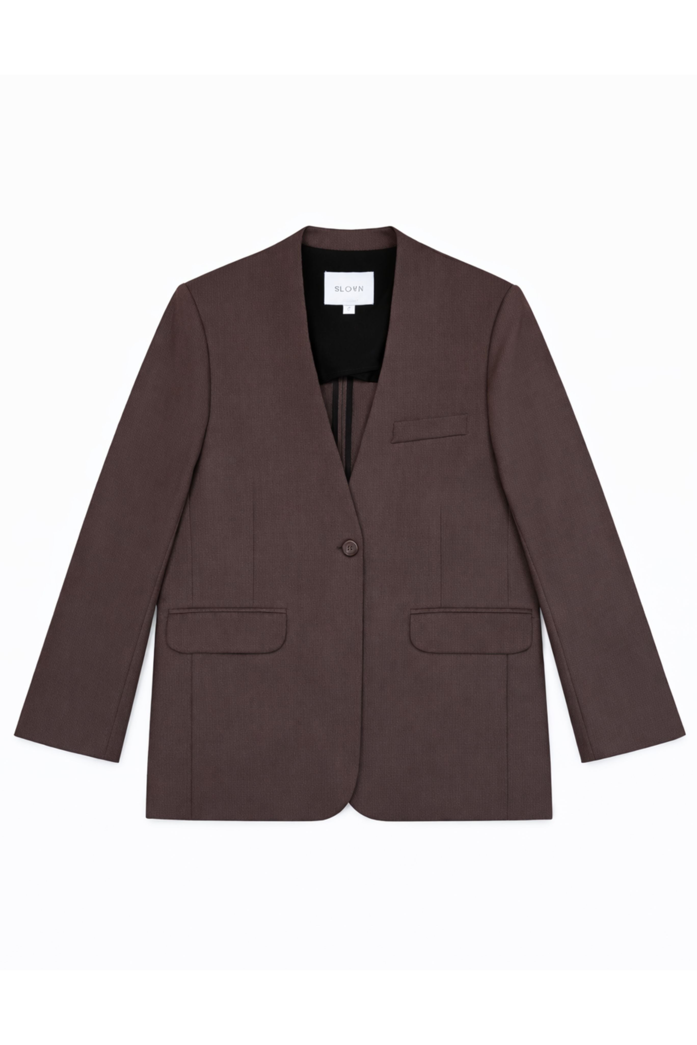 Stripe Collarless Blazer