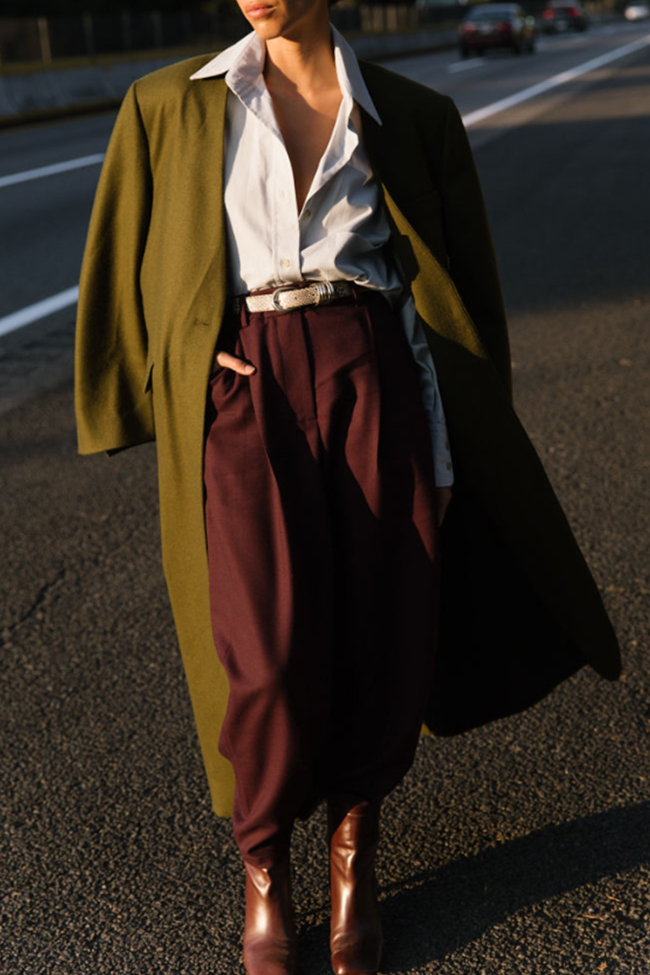 Long Collarless Coat