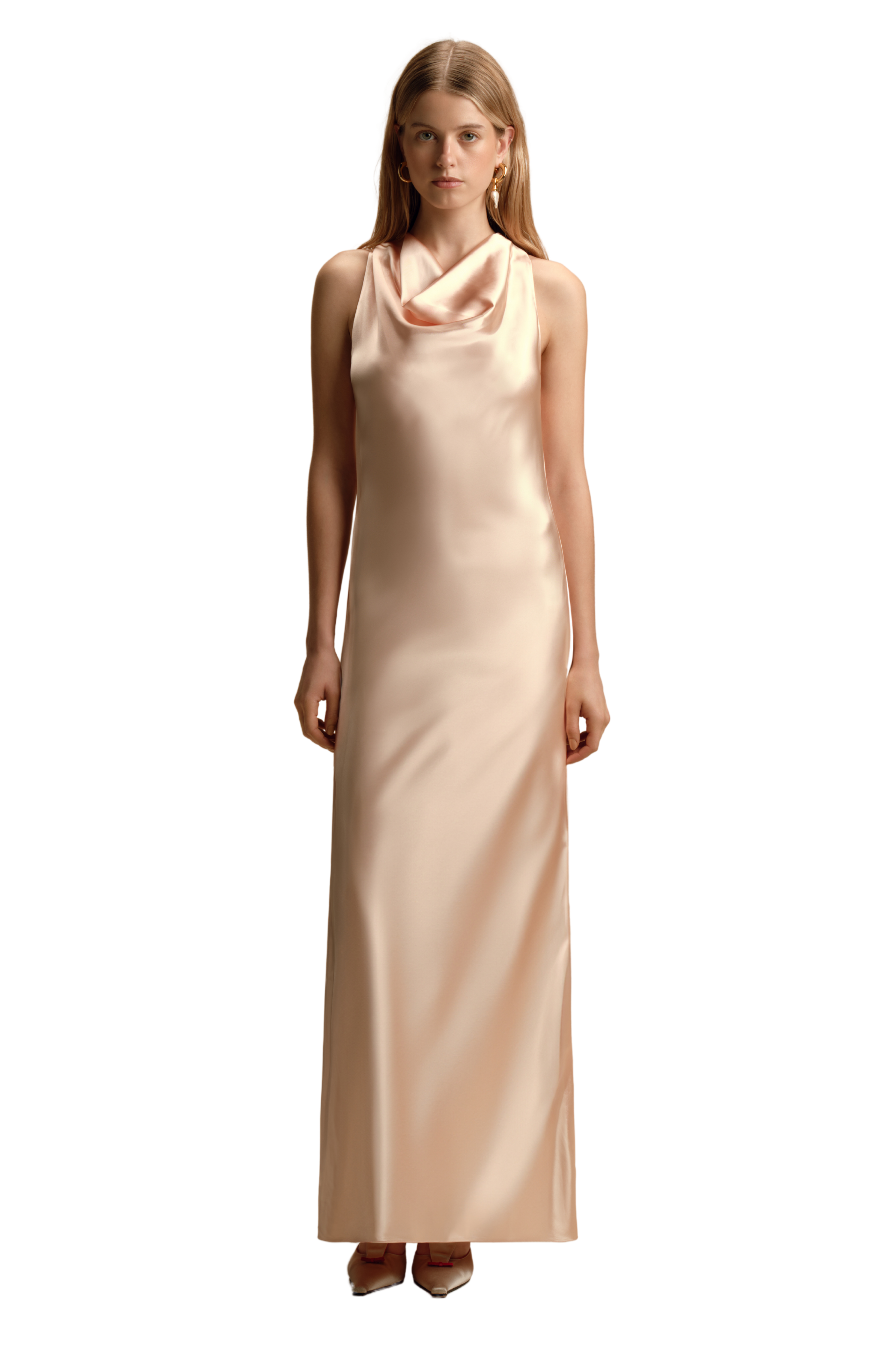 MARINA MOSCONE Cowl Neck Bias Dress