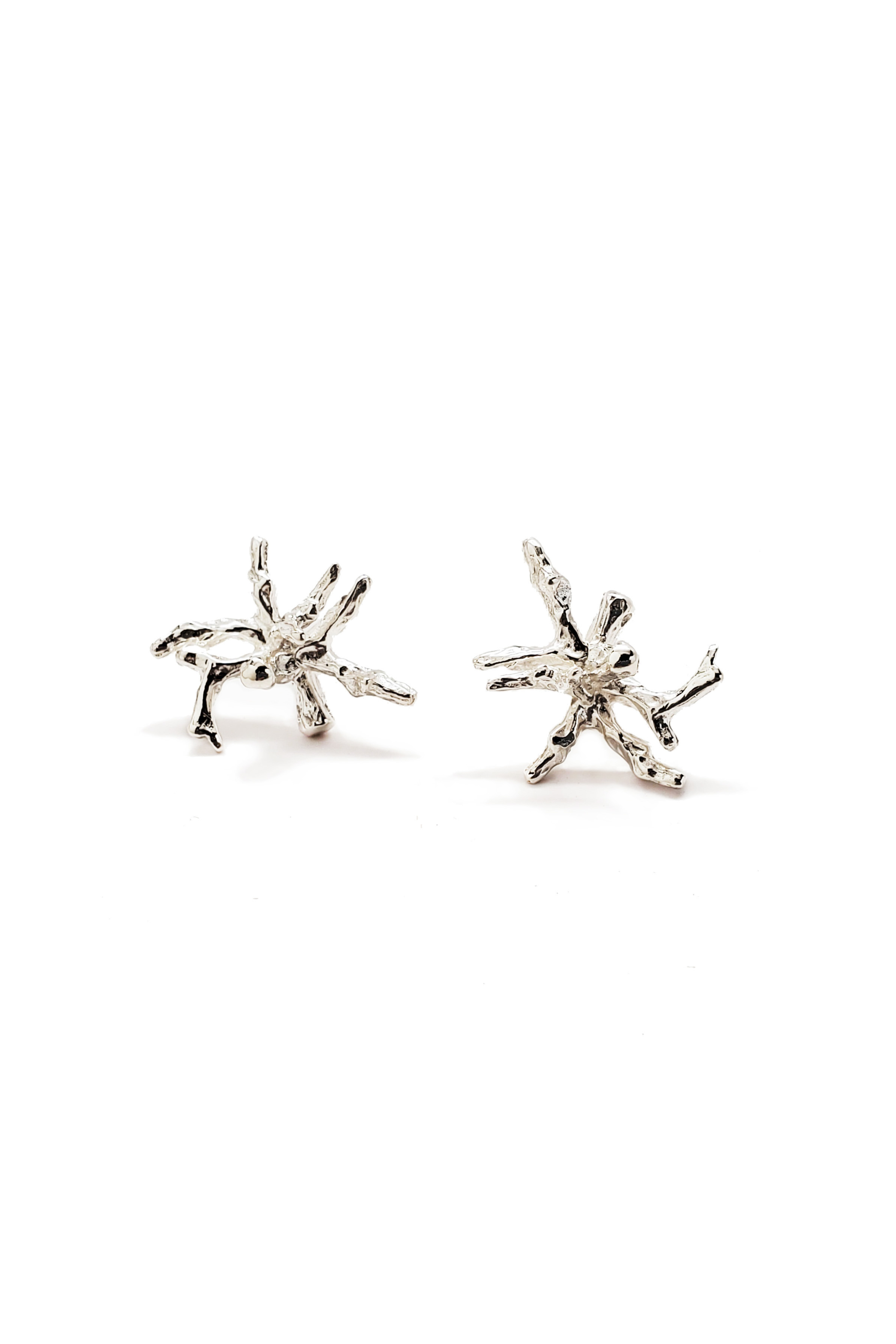Coral Earrings in Sterling Silver