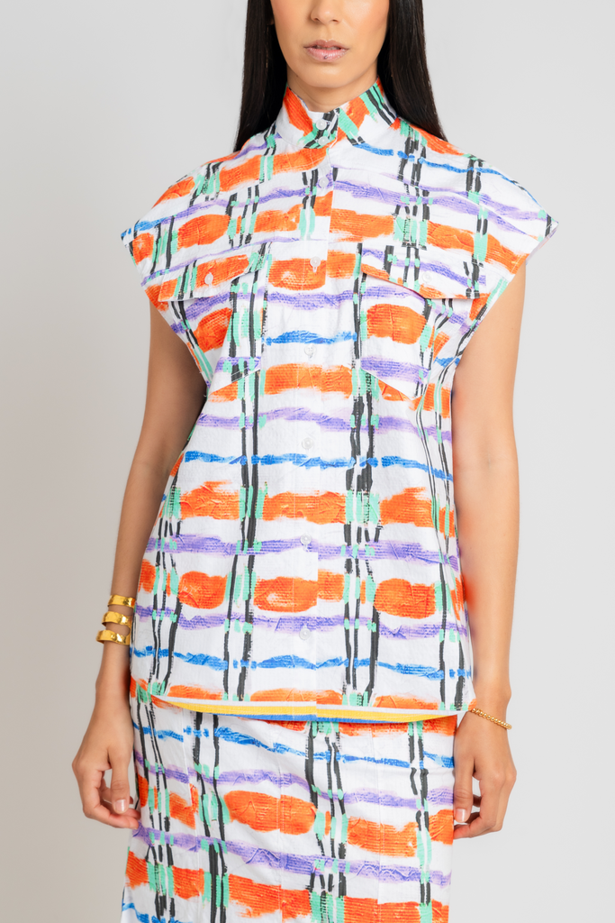 Printed Button Down Shirt