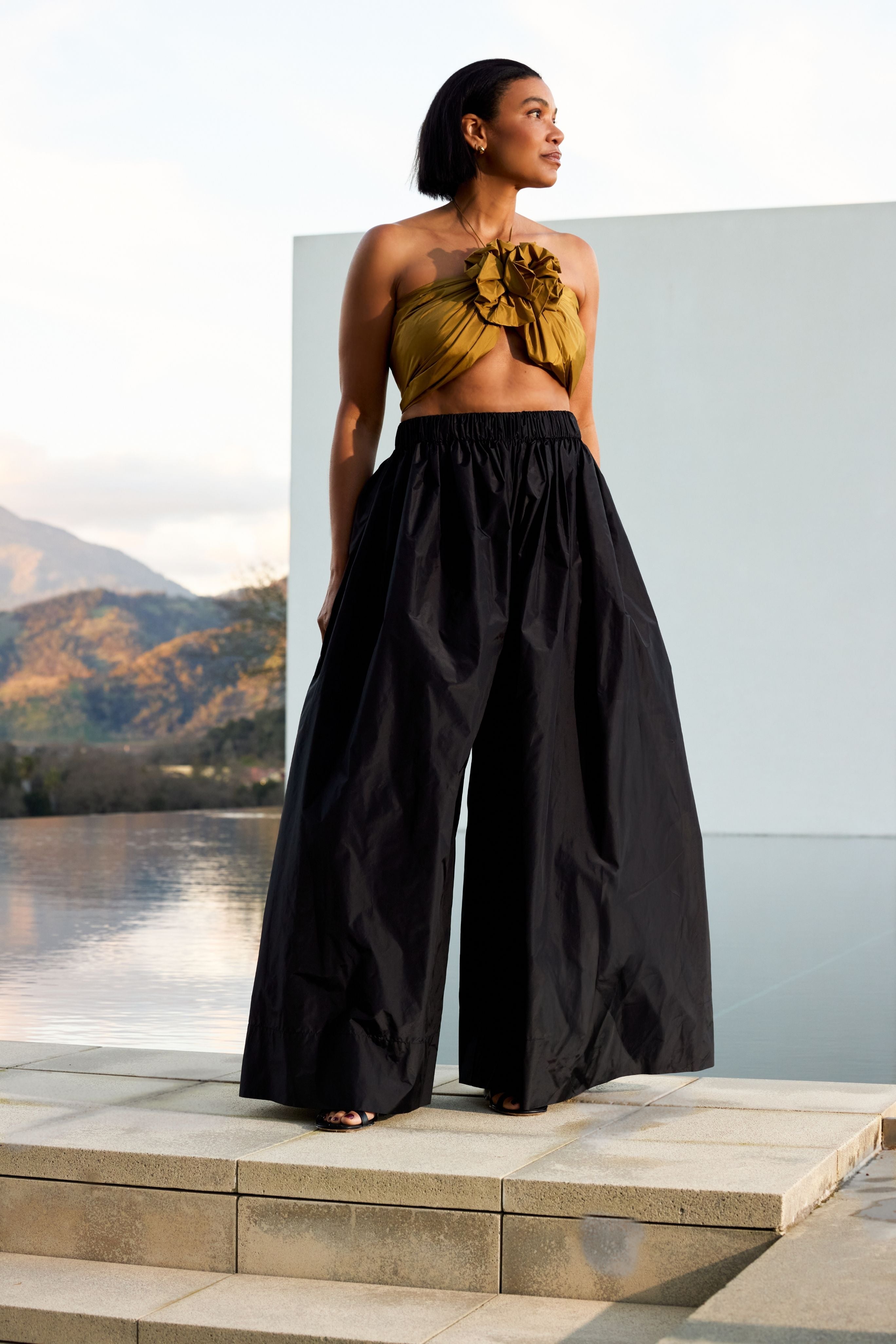 Taffetas Palazzo Trousers