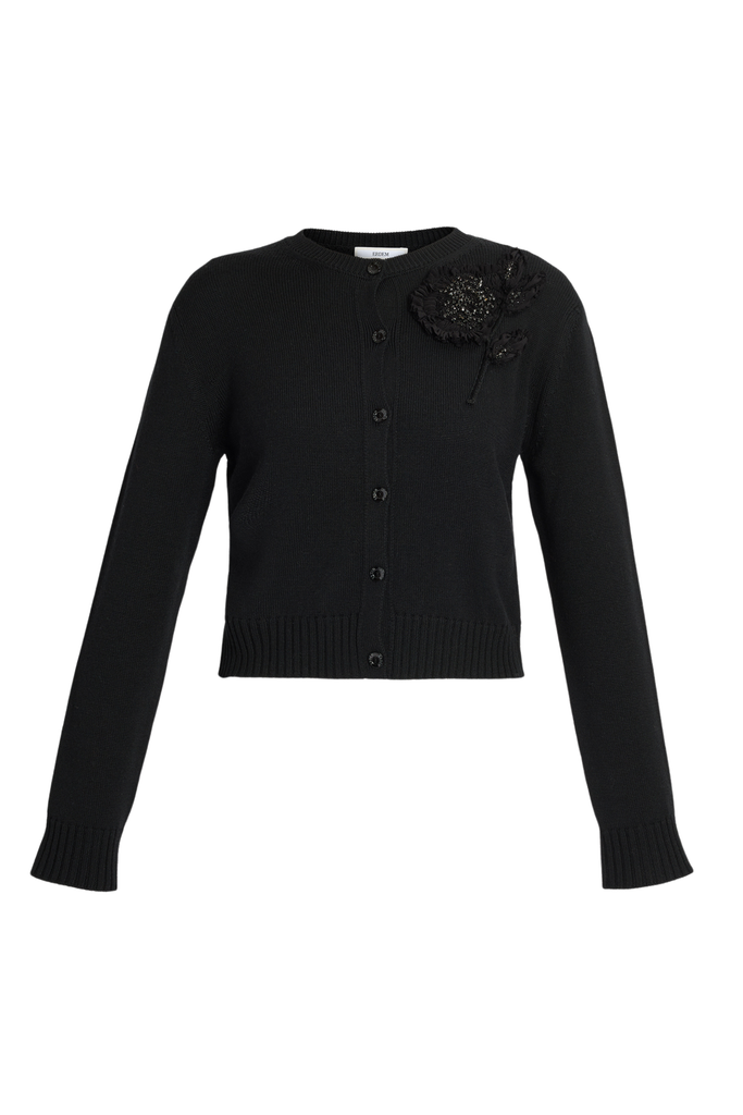 Embellished Merino Wool Cardigan